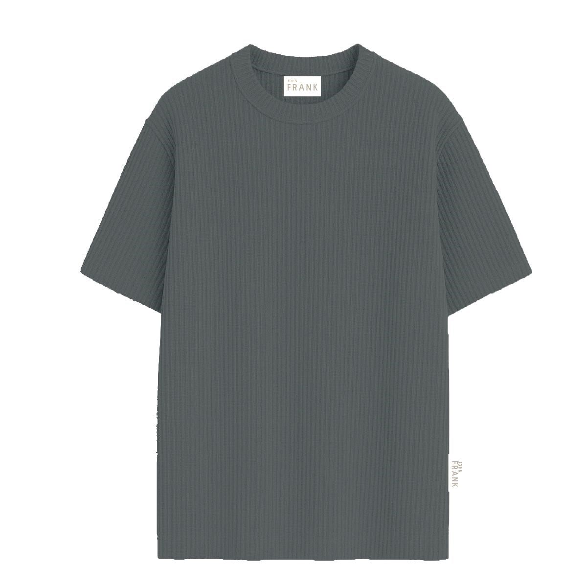 JOHN FRANK RIBANA 2X1 COTTON MODAL T-SHIRT GRİ