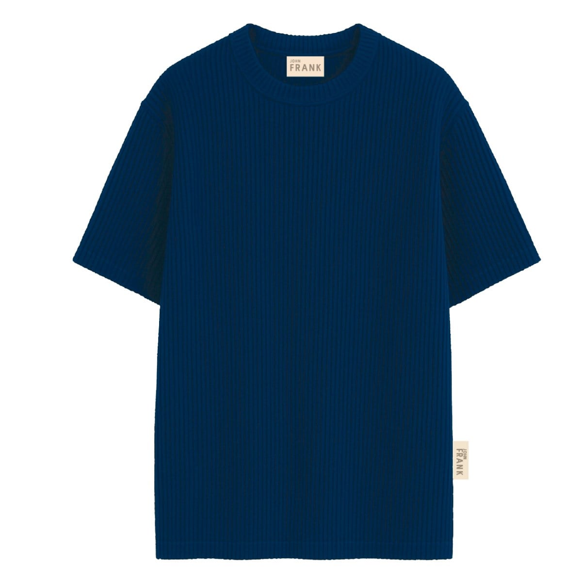 JOHN FRANK RIBANA 2X1 COTTON MODAL T-SHIRT LACİVERT