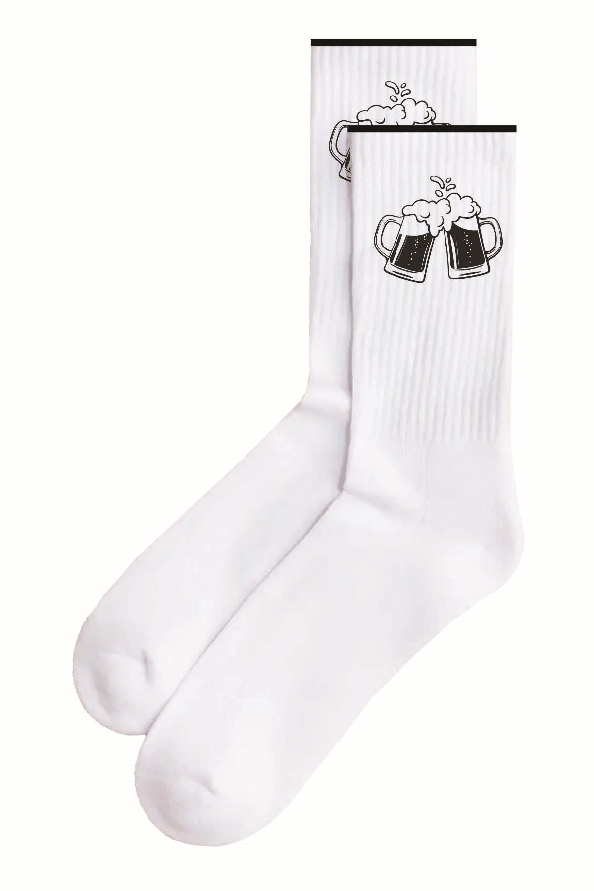 JOHN FRANK SPORT MODAL UZUN ÇORAP BEYAZ