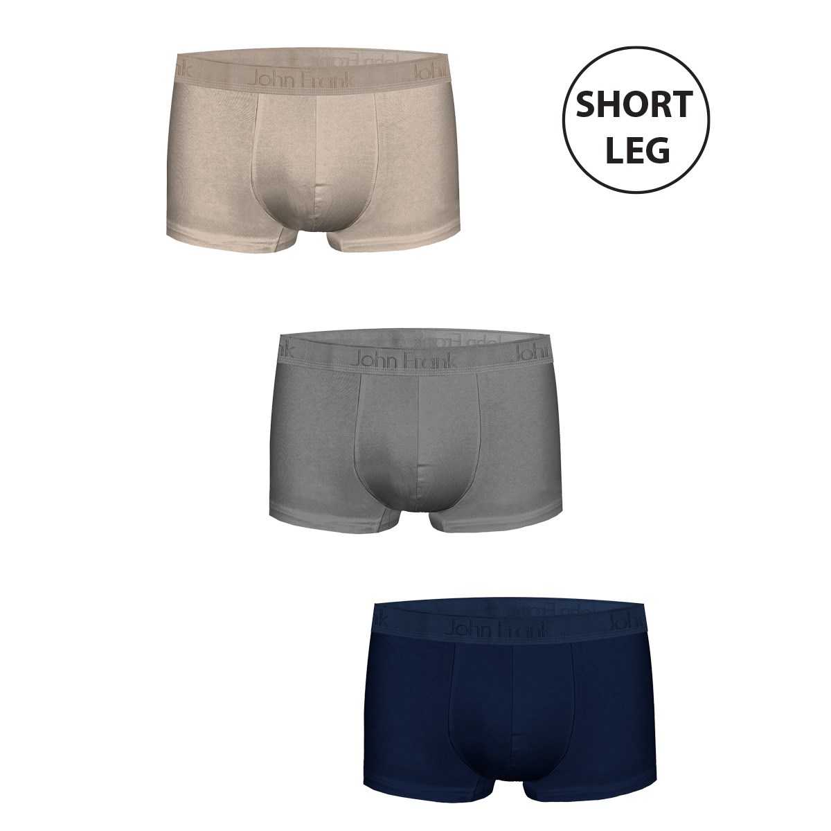 JOHN FRANK THREE PACK NATURAL MODAL SHORT BOXER