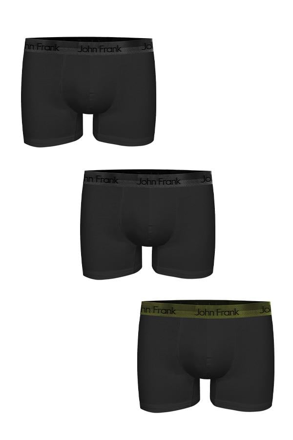 JOHN FRANK ÜÇLÜ PREMIUM BLACK BOXER