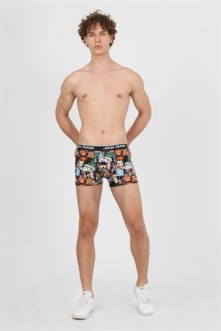JOHN FRANK DİJİTAL BASKILI BOXER MULTICOLOR