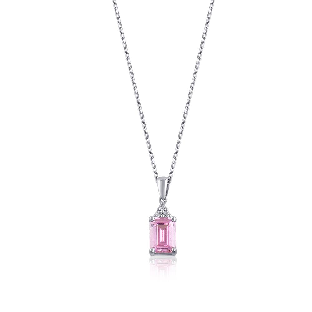 Pembe Safir Pırlanta Kolye