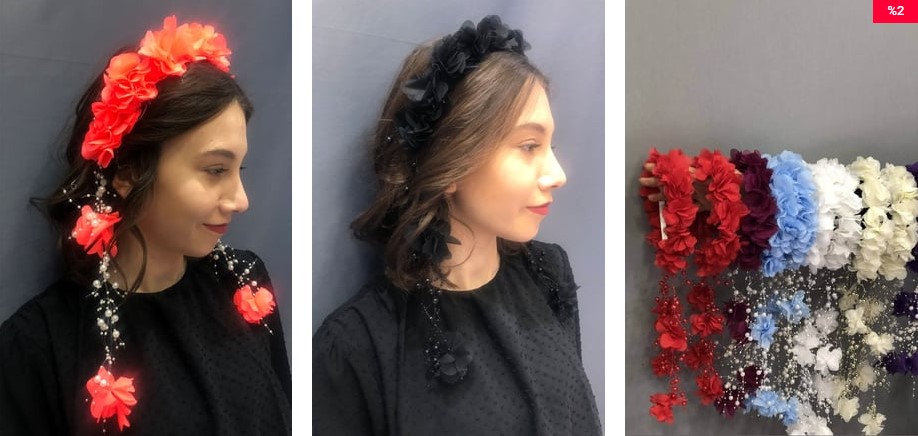 Kına, Nişan ve Düğün İçin En Popüler Lazer Çiçekli Taç Modelleri