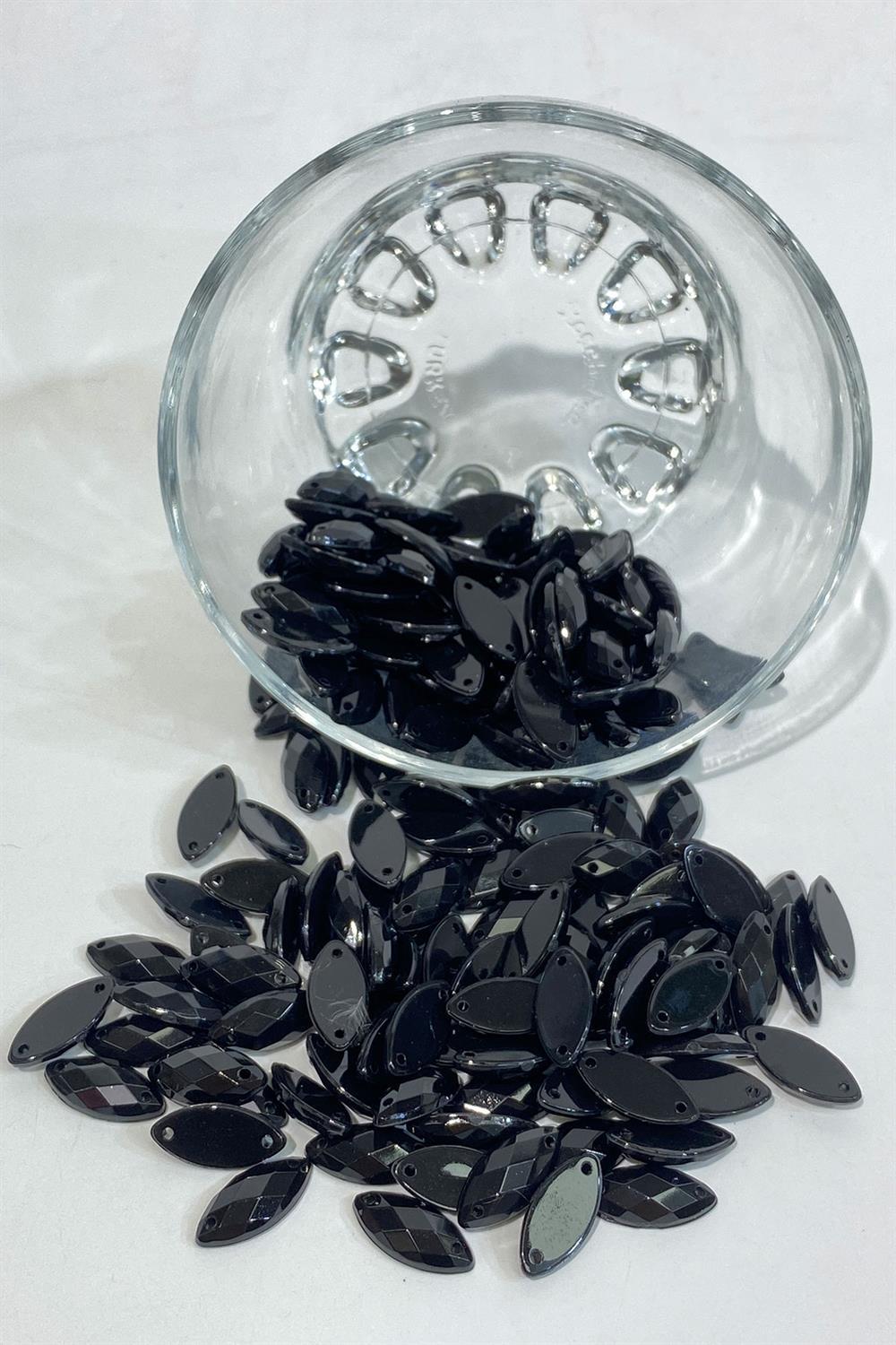 Siyah Mekik Dikme Plastik Taş Boncuk 10 Gr