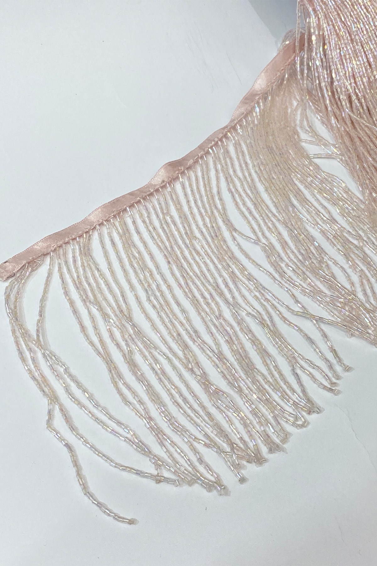 Açık Pembe Boncuklu 15 cm Saçak Püskül