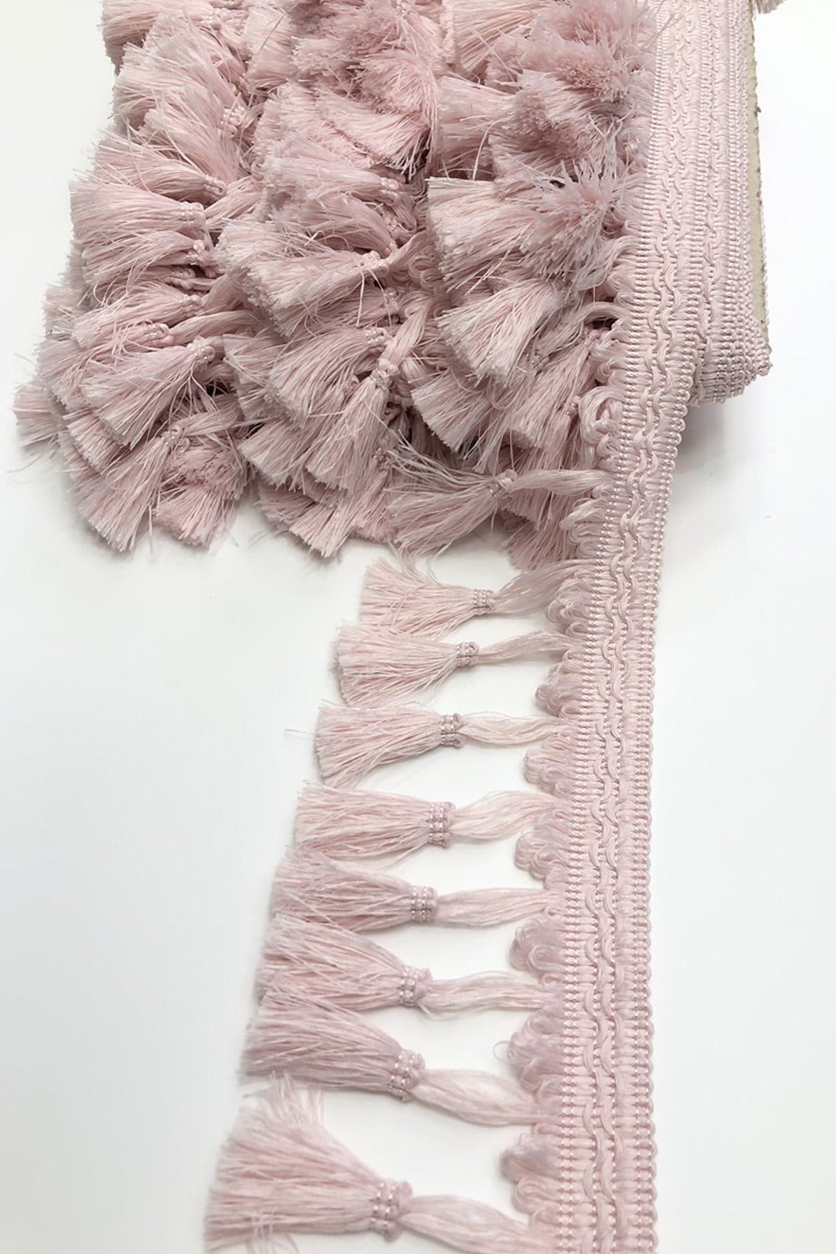 Açık Pembe Topuzlu Püskül Saçak  7cm 1 mt