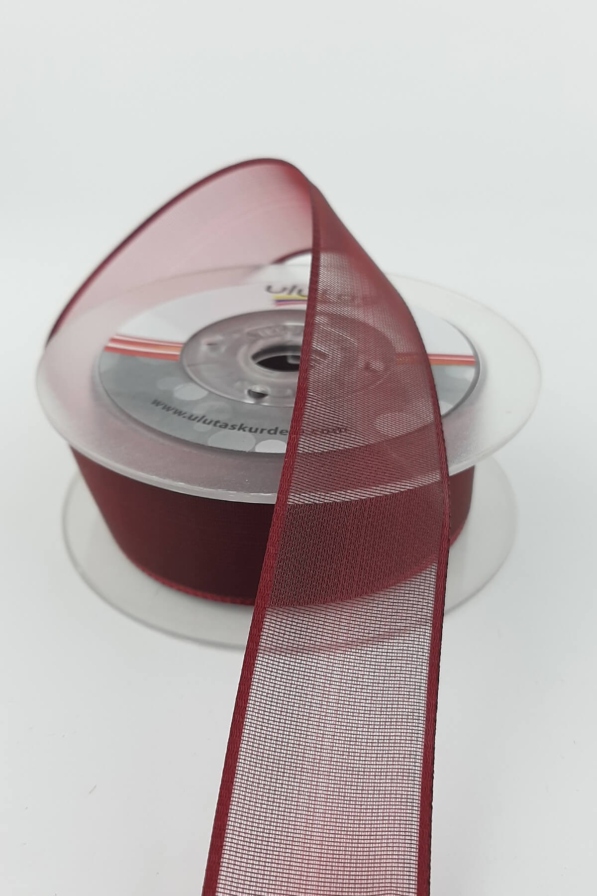 Bordo Düz Şifon Kurdele 2,5 cm 20 mt