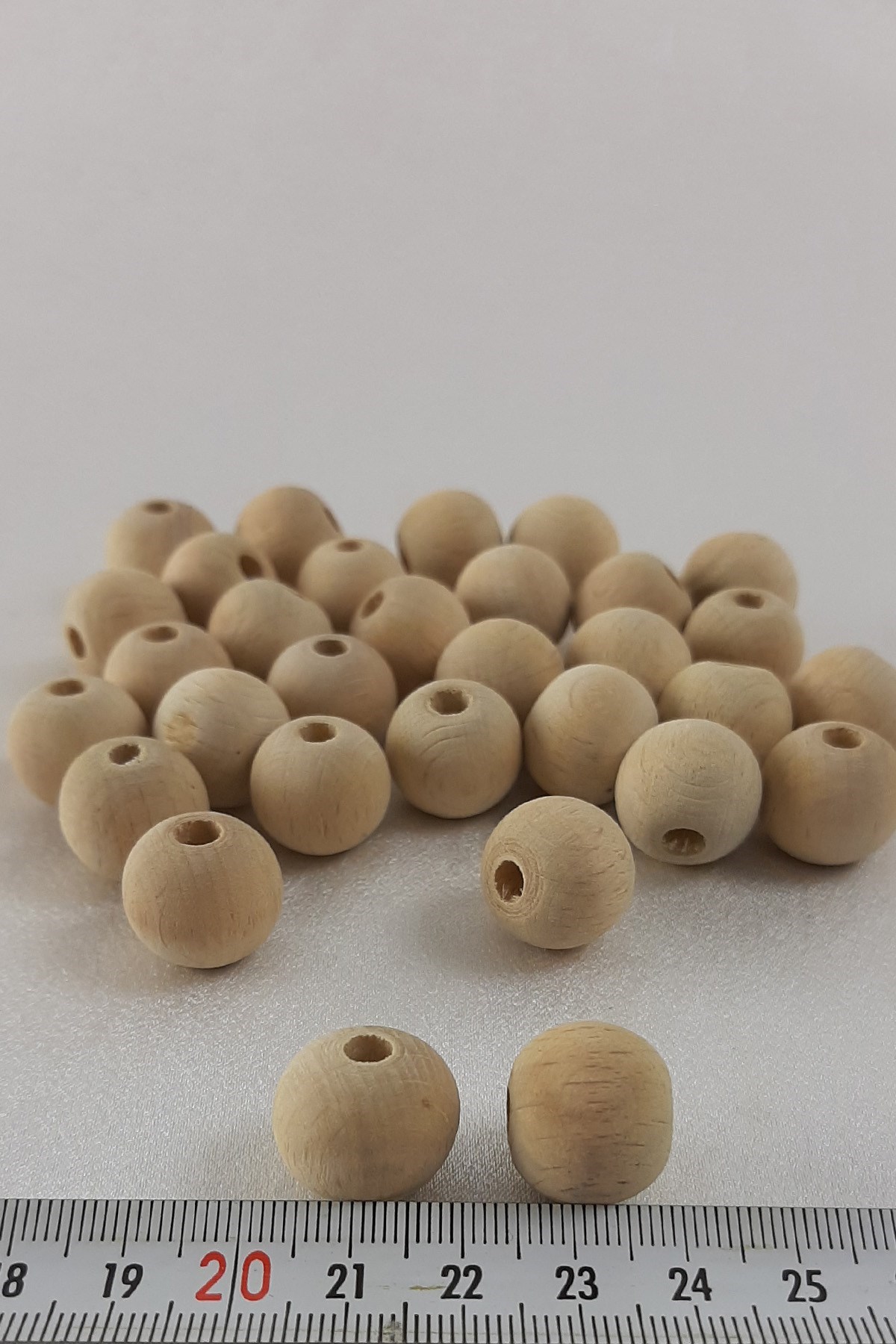 Doğal Renk Ahşap Boncuk 15 mm