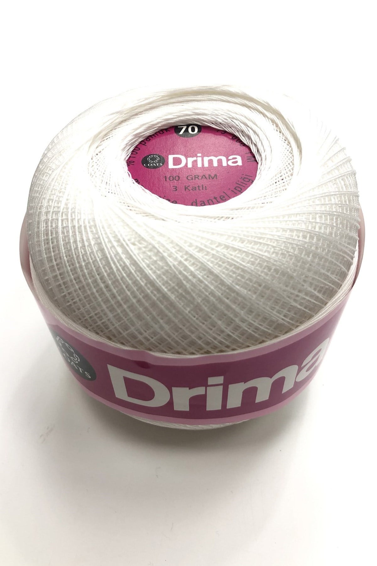 Drima Merserize Beyaz Dantel İpligi No:70 100 gr (1 adet )