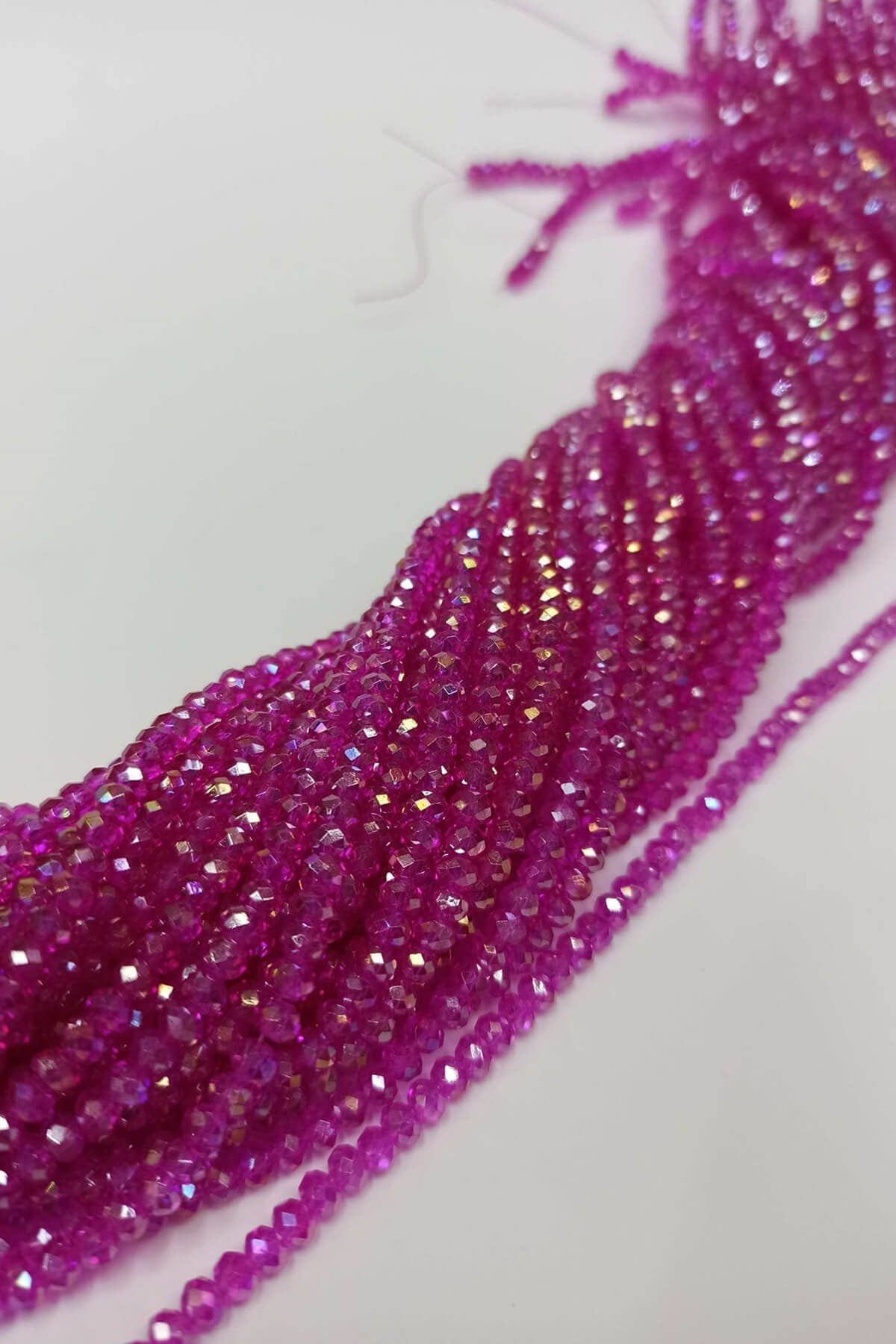Fuşya Kristal Boncuk 4 mm