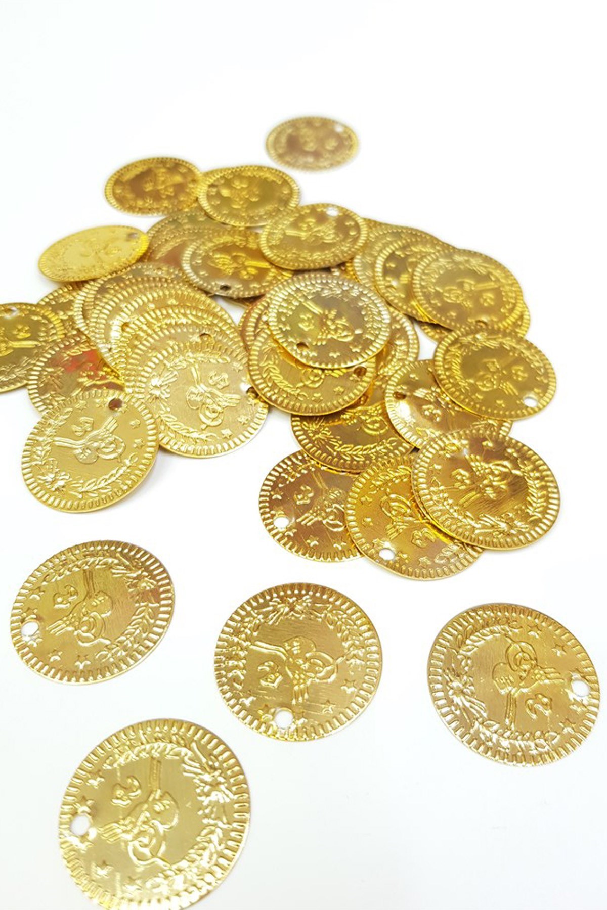 Gold Rengi Metal Alüminyum Pul Para