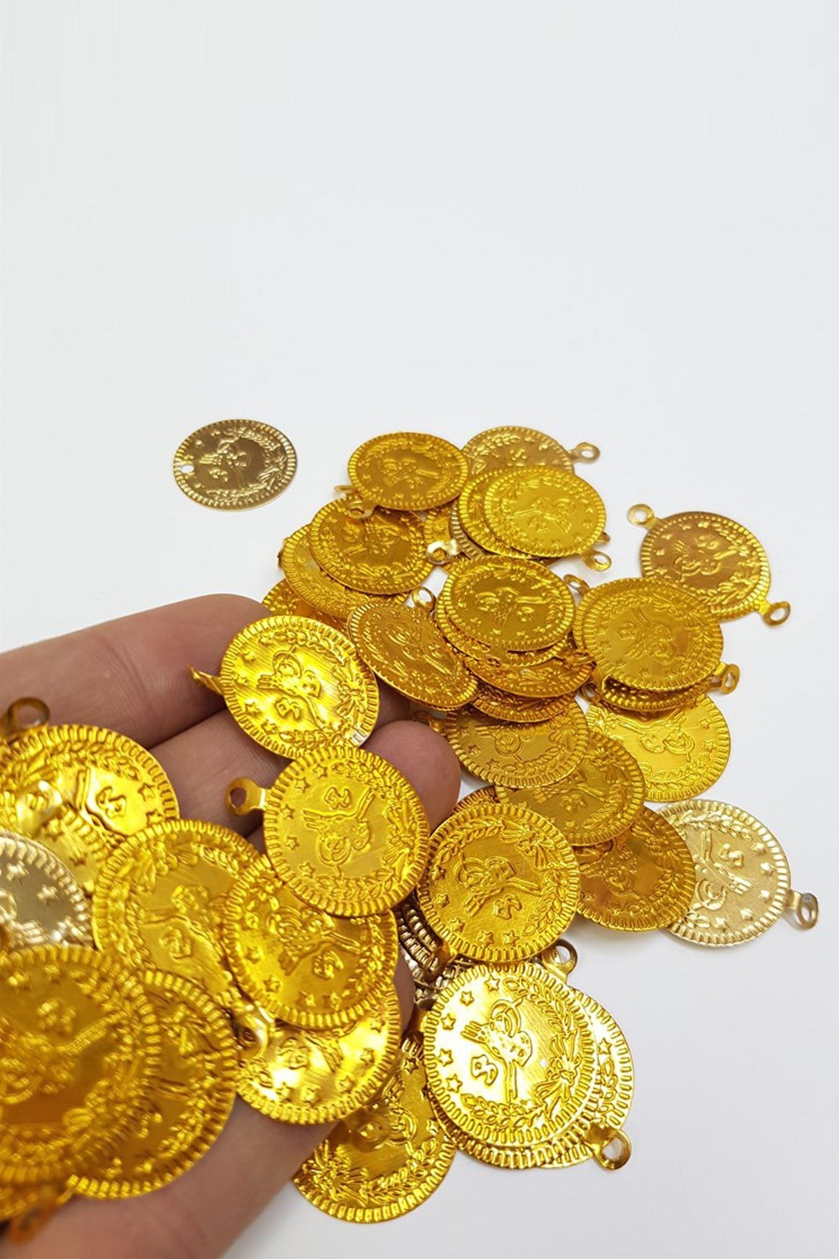 Gold Renk Alüminyum Metal Pul Para