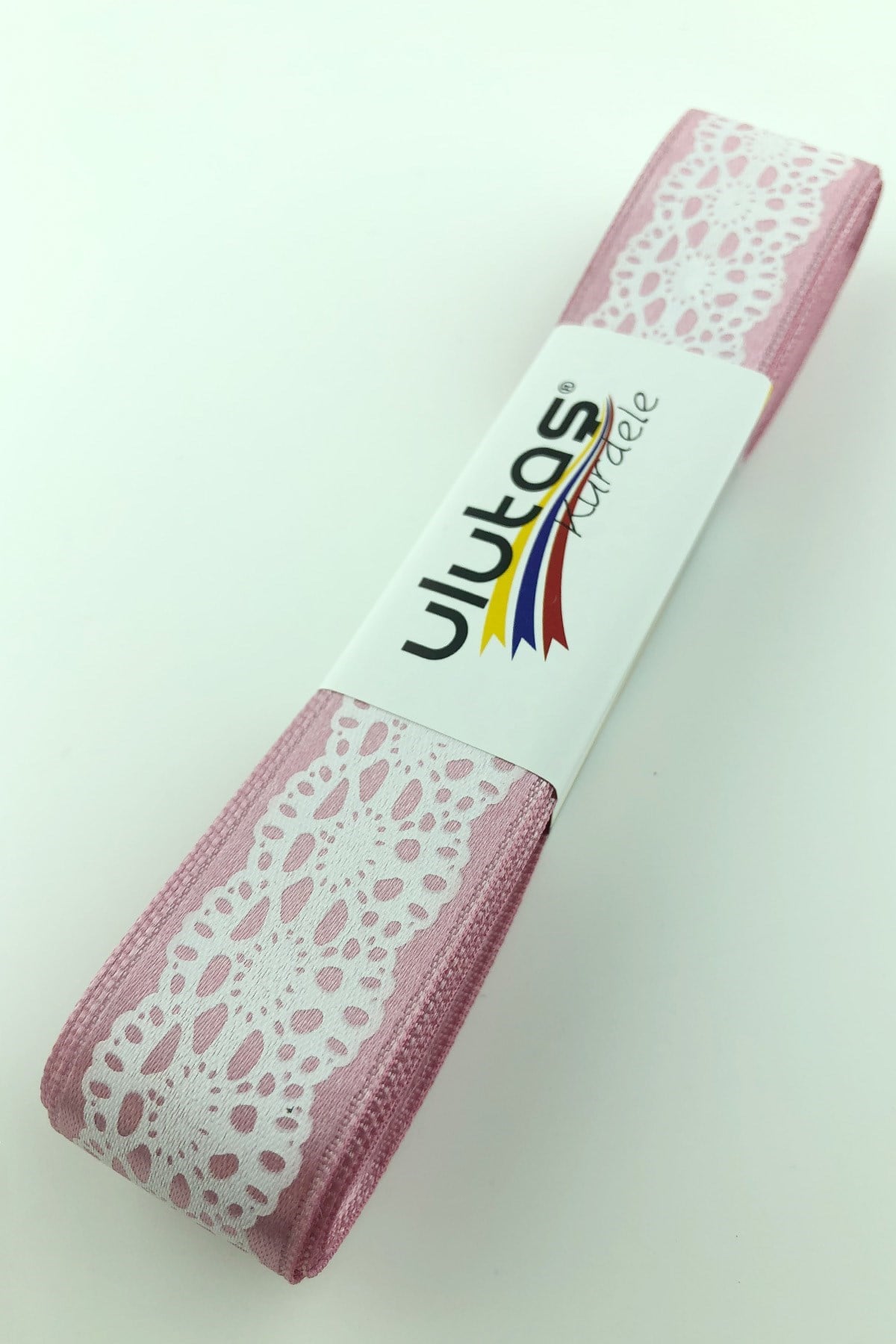 Gül Kurusu Desenli Saten Kurdele 2,5 cm