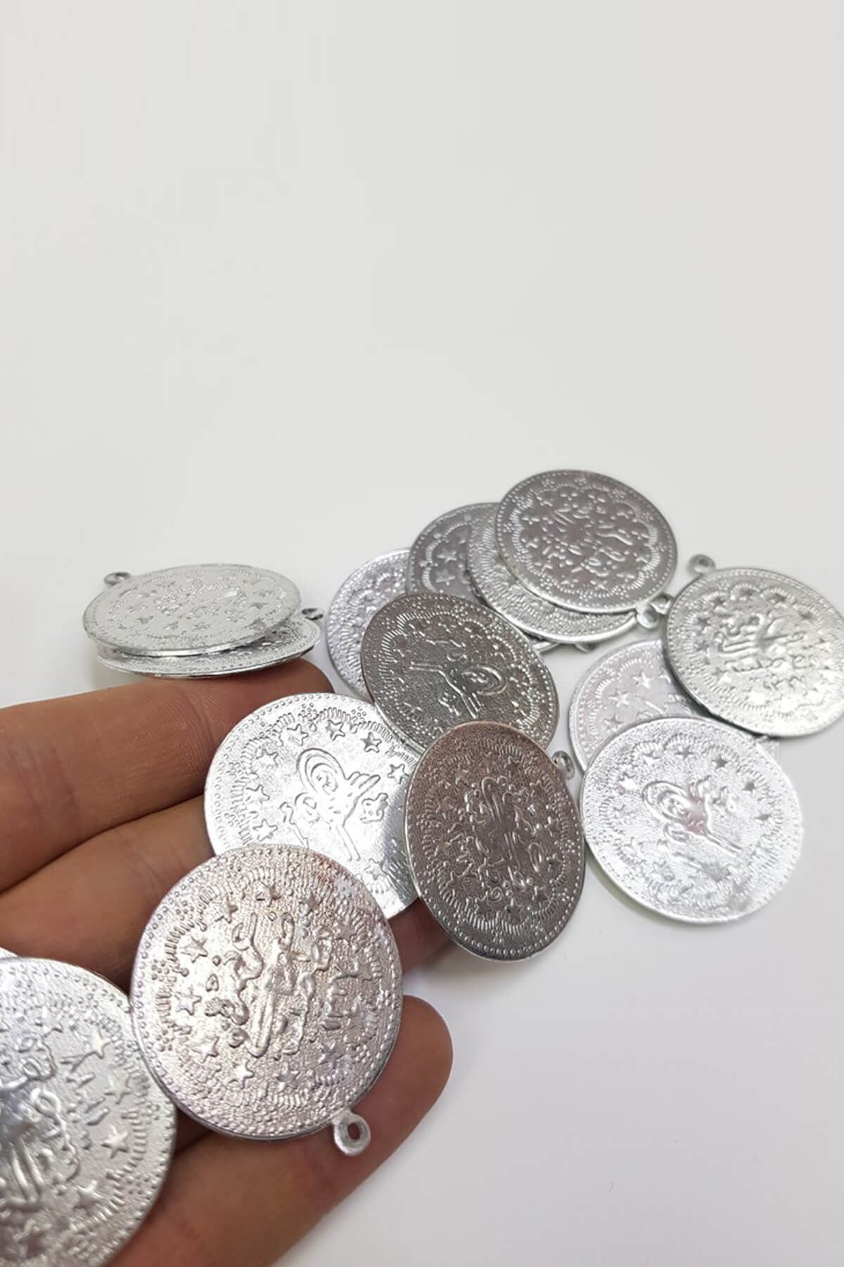 Gümüş Rengi Alüminyum Metal Pul Para