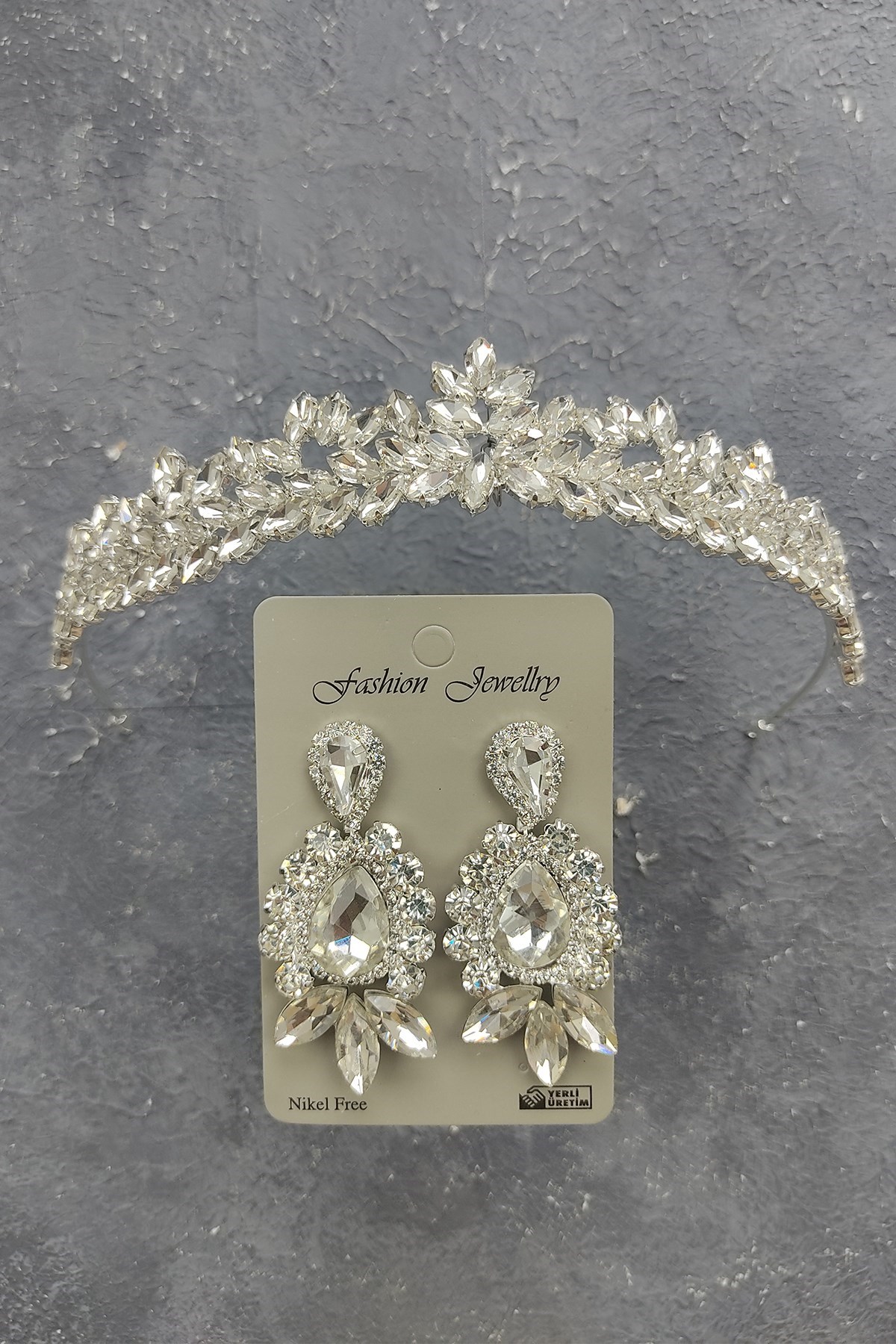 Hayal Model Model Gelin Tacı Ve Mekik Damla Taşlı Küpe