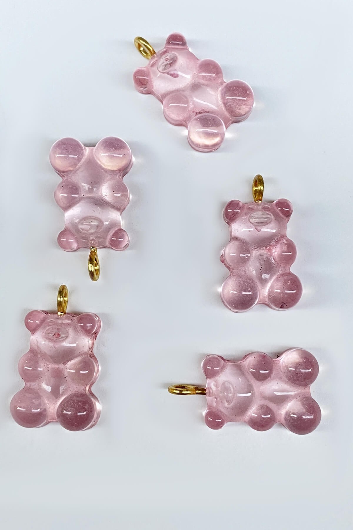 Jelibon Ayıcık Plastik Kolye ve Küpe Ucu Pembe 1 Adet