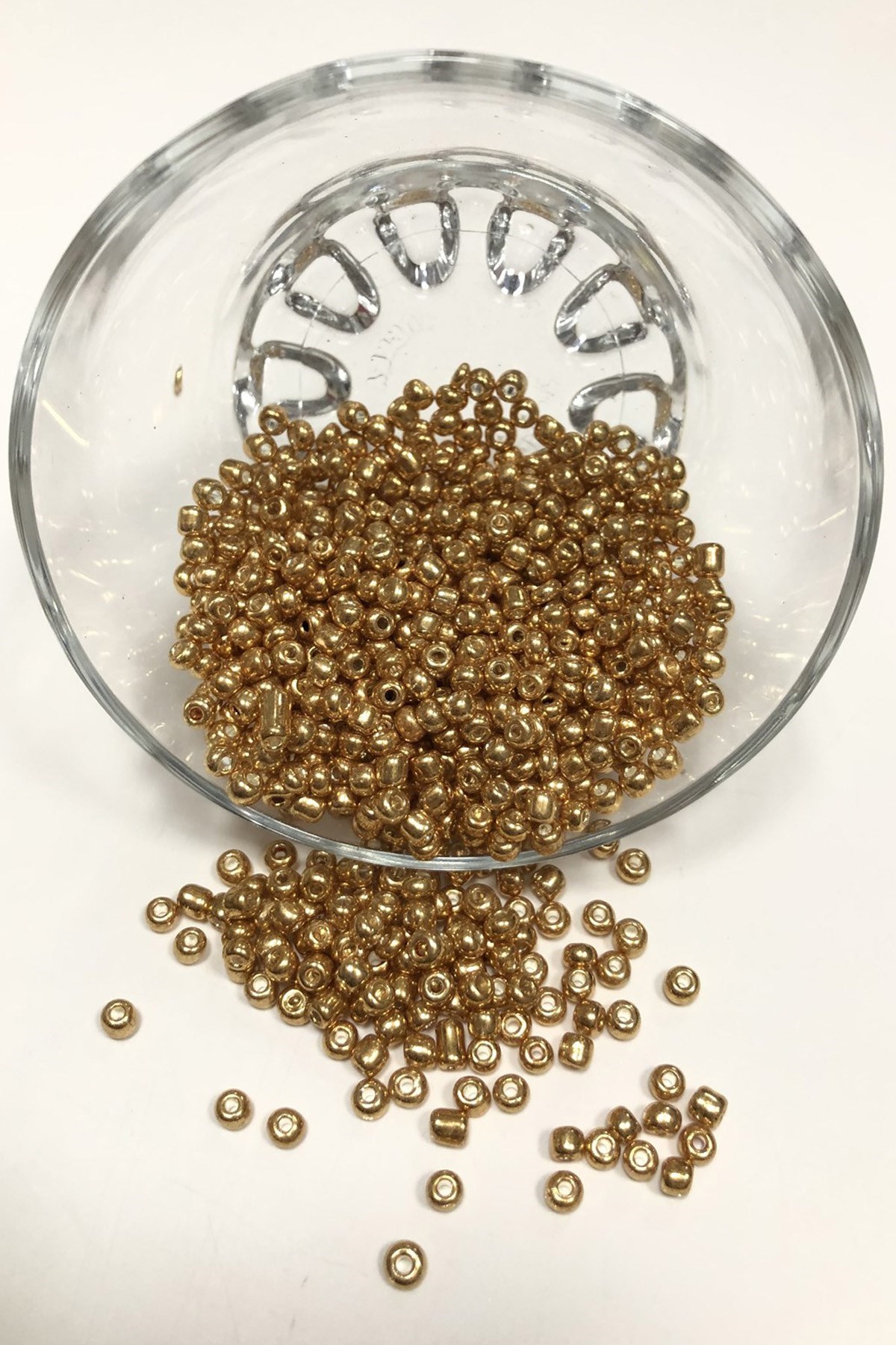 Kaplama Altın Sarısı Kum Boncuk 4 mm 50 gr
