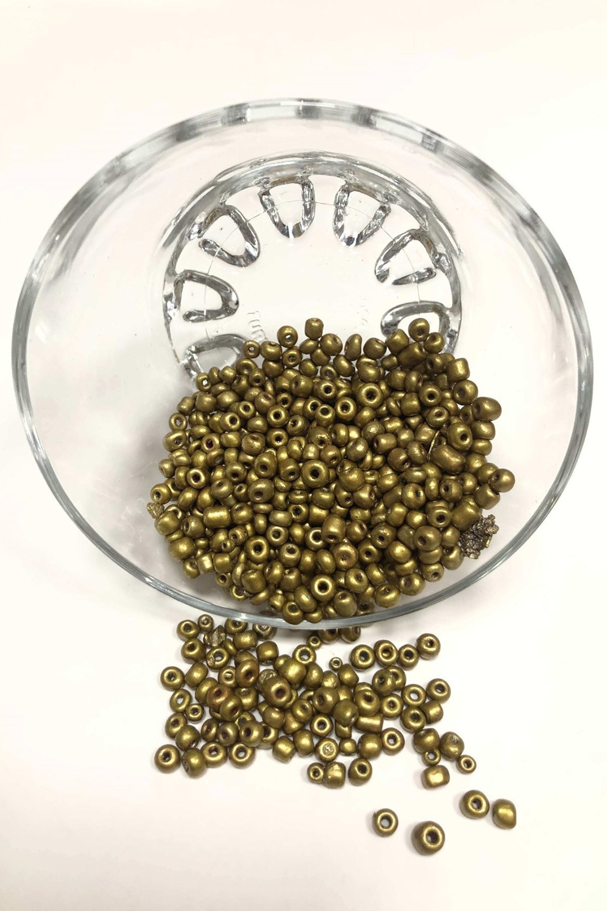 Koyu Altın Sarısı Kum Boncuk Orta Boy 4 mm 50 gr