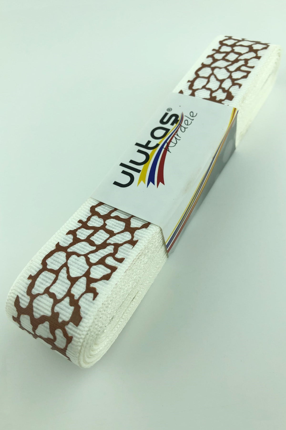 Krem Kırçıl Desen Baskılı Grogren Kurdele 2,5 cm