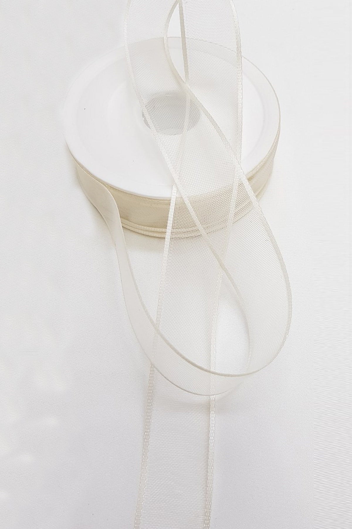 Krem Organze Saten Kurdele 2,5Cm