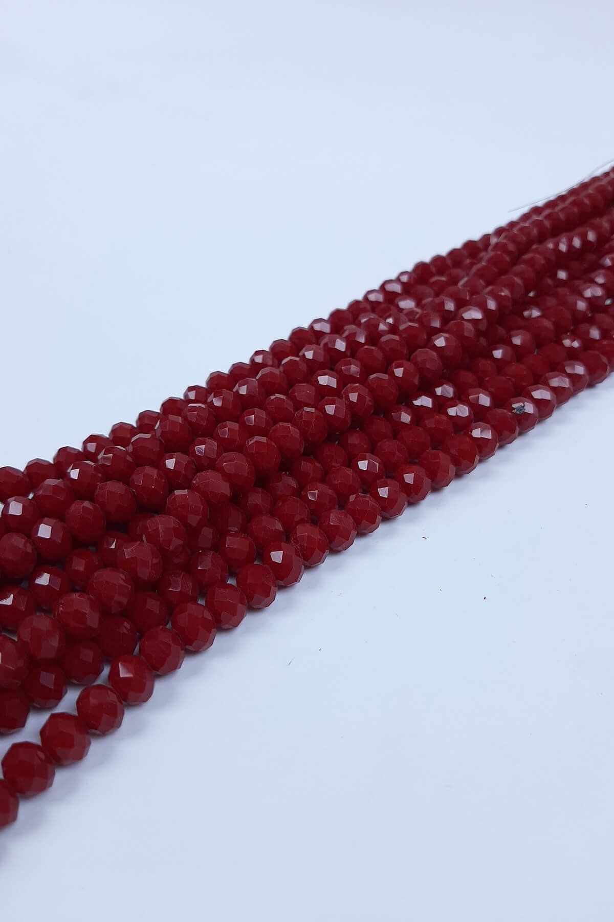 Mat Bordo Kristal Boncuk 8 mm