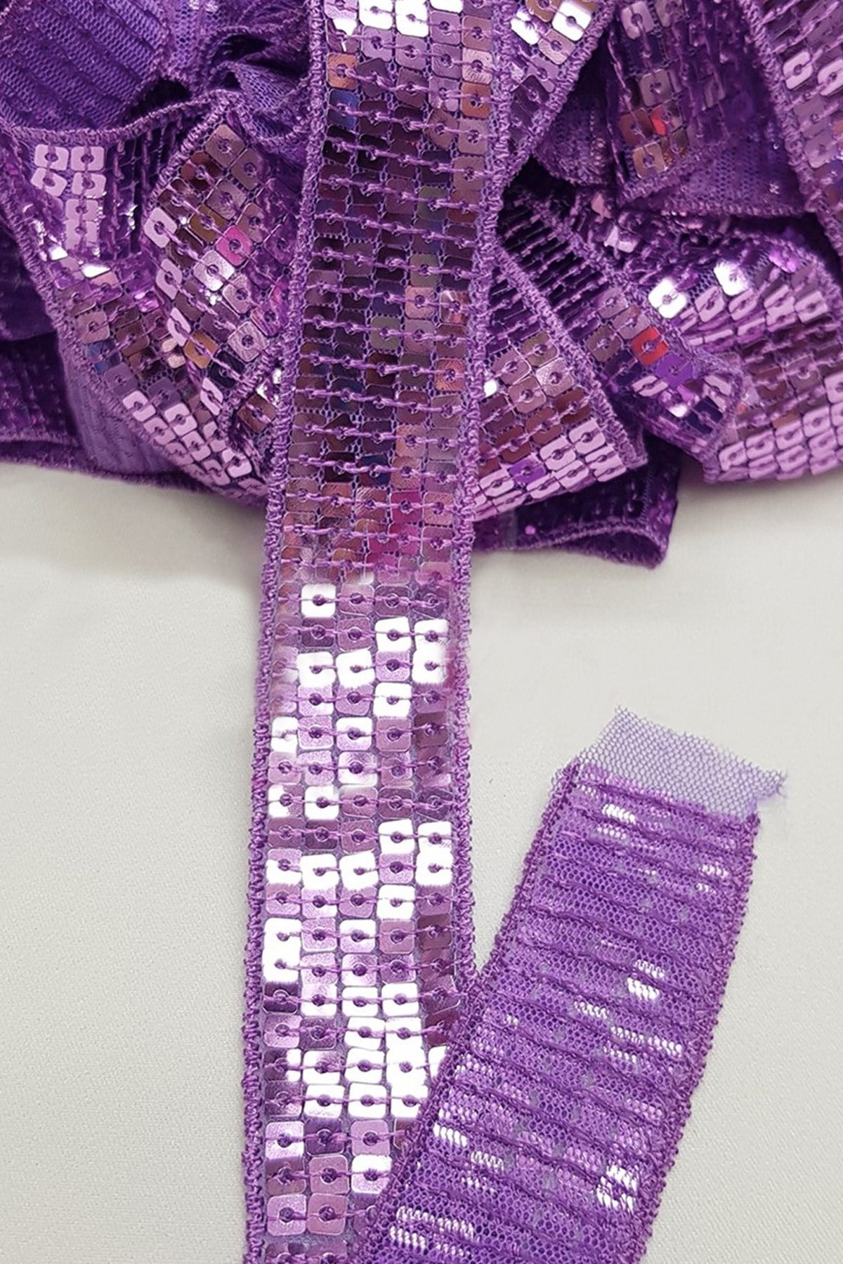 Mor Renk Kare Pul Şerit 2 cm