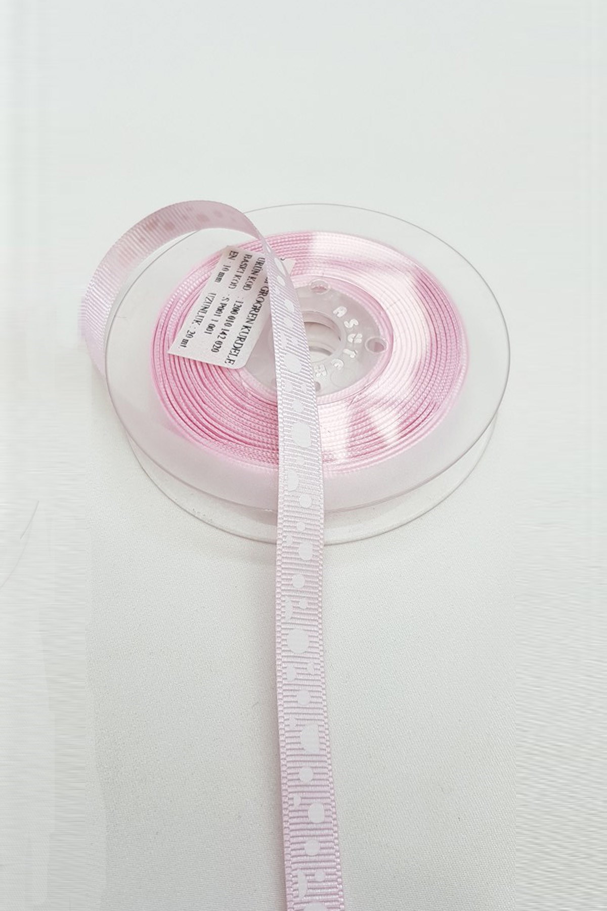 Pembe Grogren Kurdele Bebek Temalı 1,5 Cm