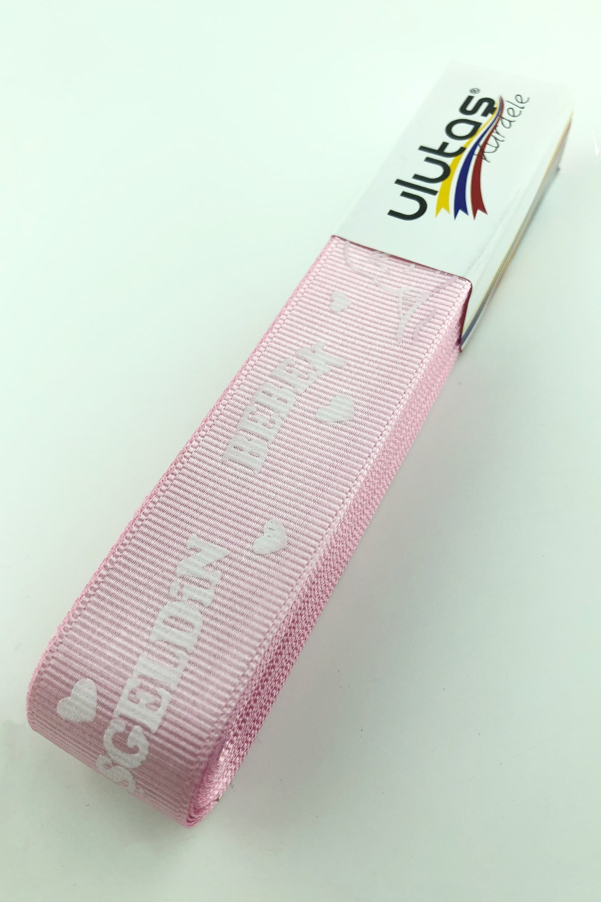Pembe Hoşgeldin Bebeğim Baskılı Grogren Kurdele 2,5 cm