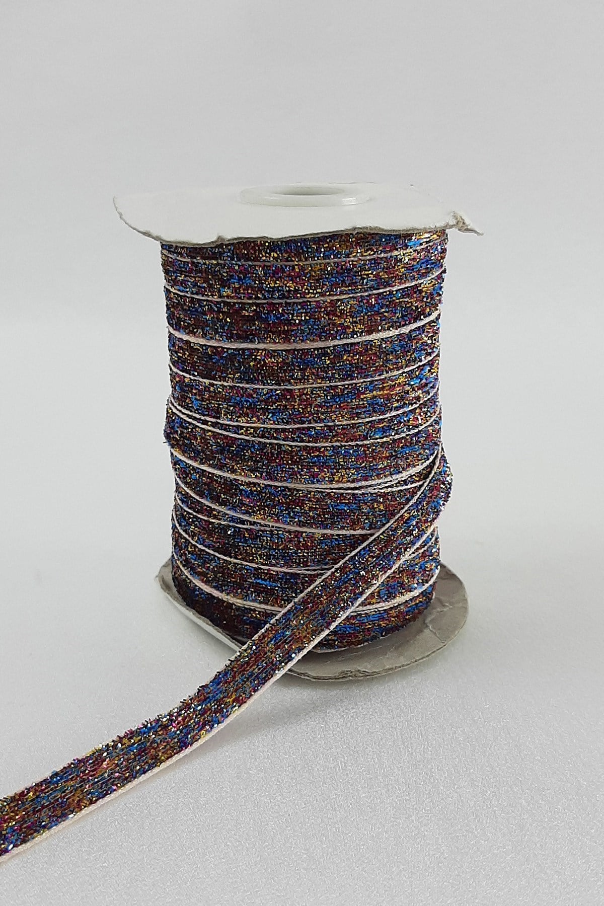 Rengarenk Simli Kadife Kurdele 1 cm