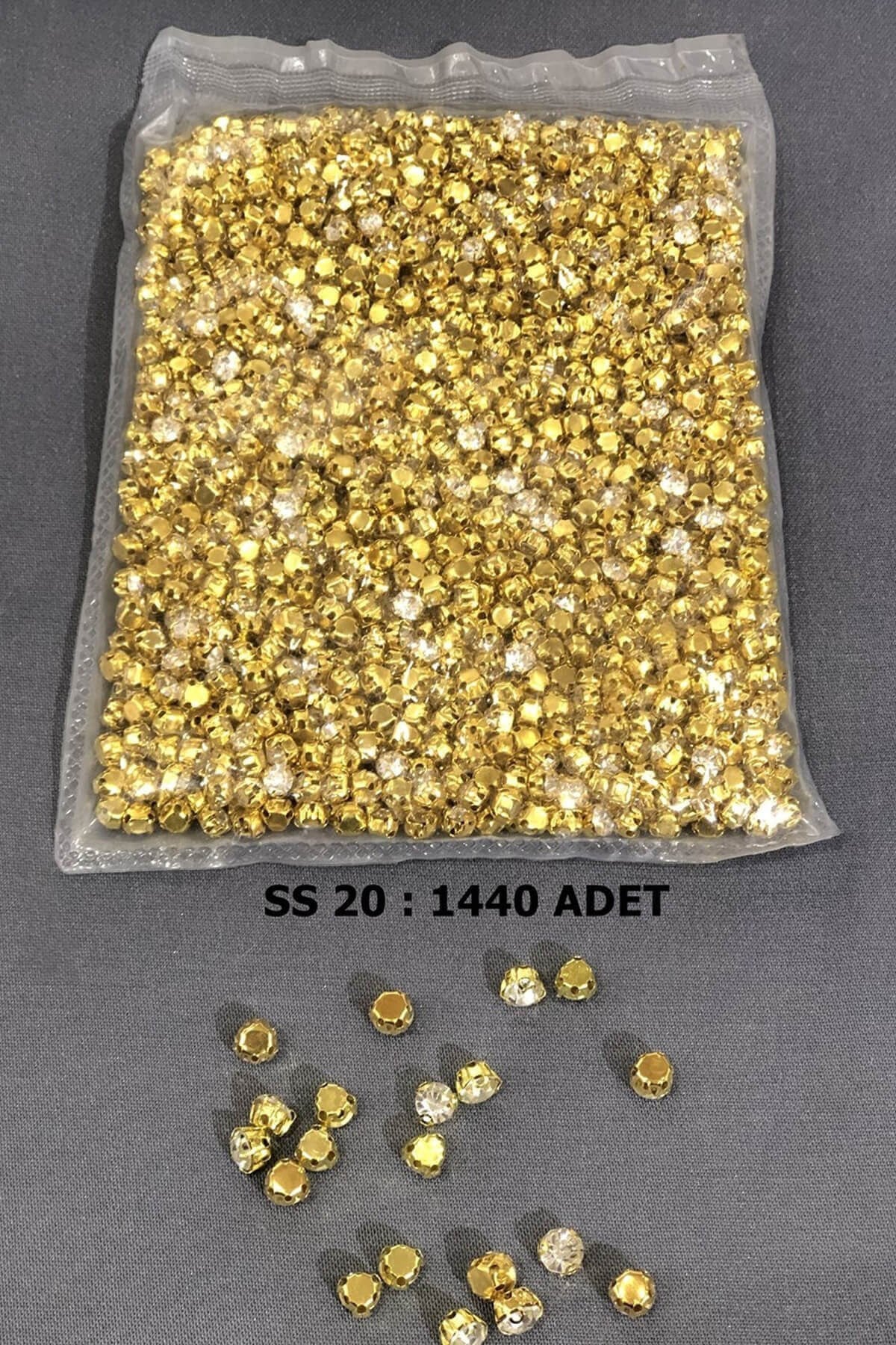 Sarı Metal Kasalı Dikme Beyoğlu Taşı (1 Paket) ss 20 1440 Adet