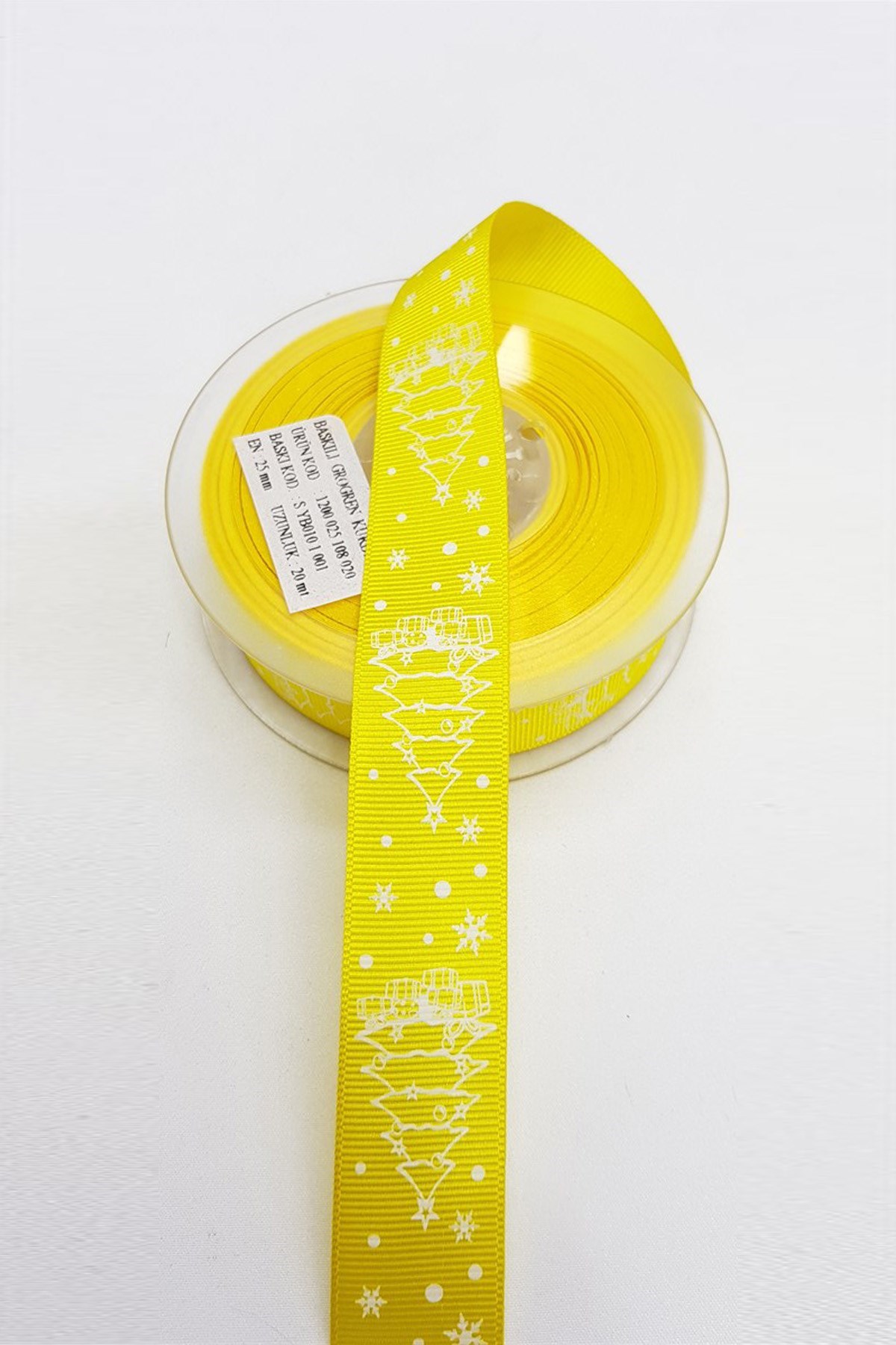 Sarı Yılbaşı Agacı Grogren Kurdele 2,5 cm