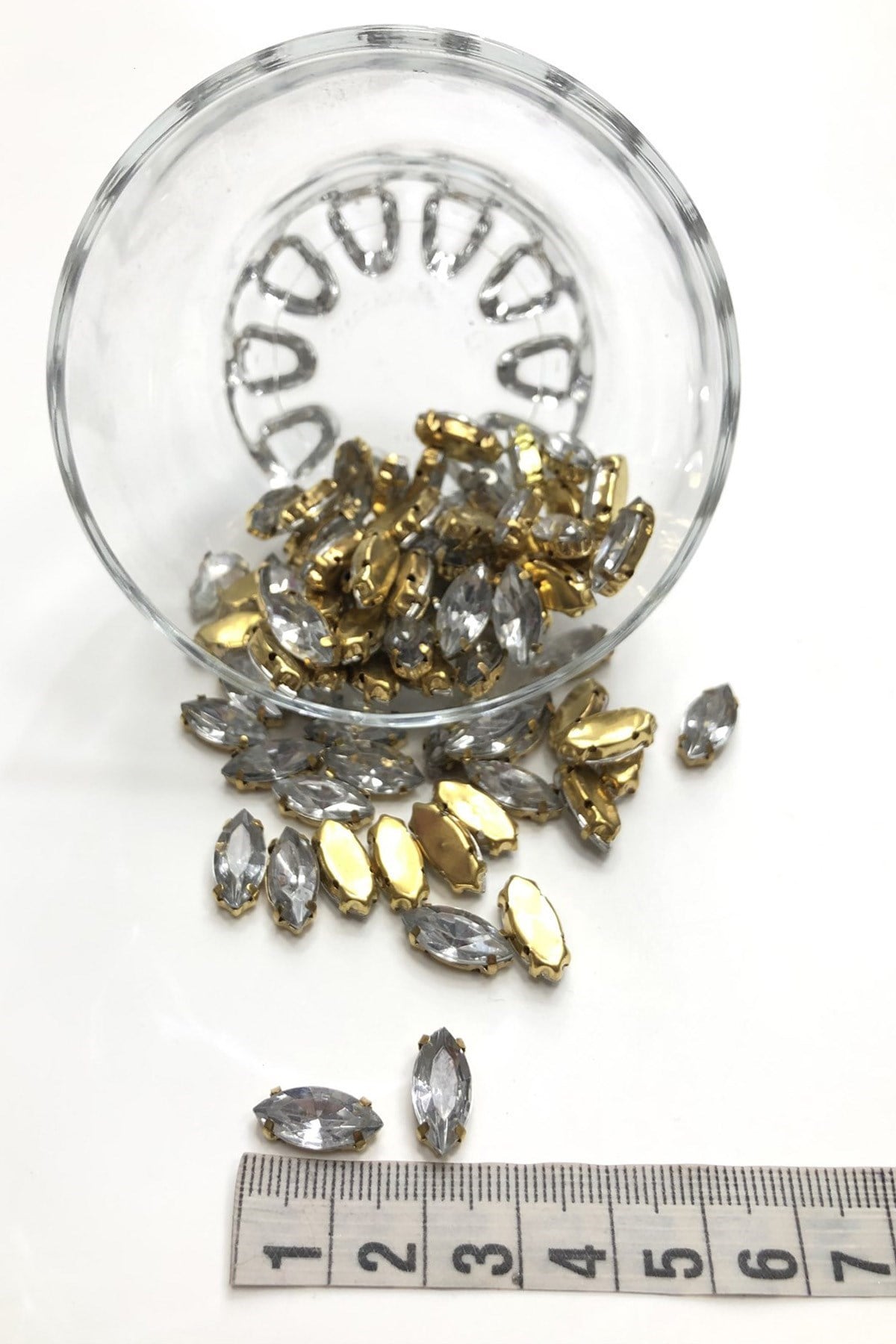 Şeffaf Mekik Gold Kasalı Dikme Taş 10 adet