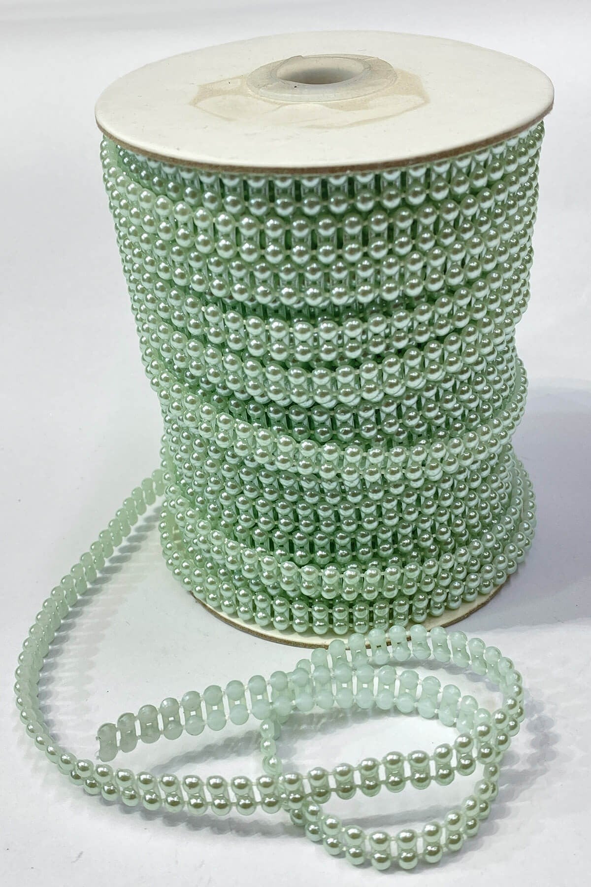 Su Yeşili Plastik Çift Sıralı Şerit Yarım İnci 4 mm 10 mt