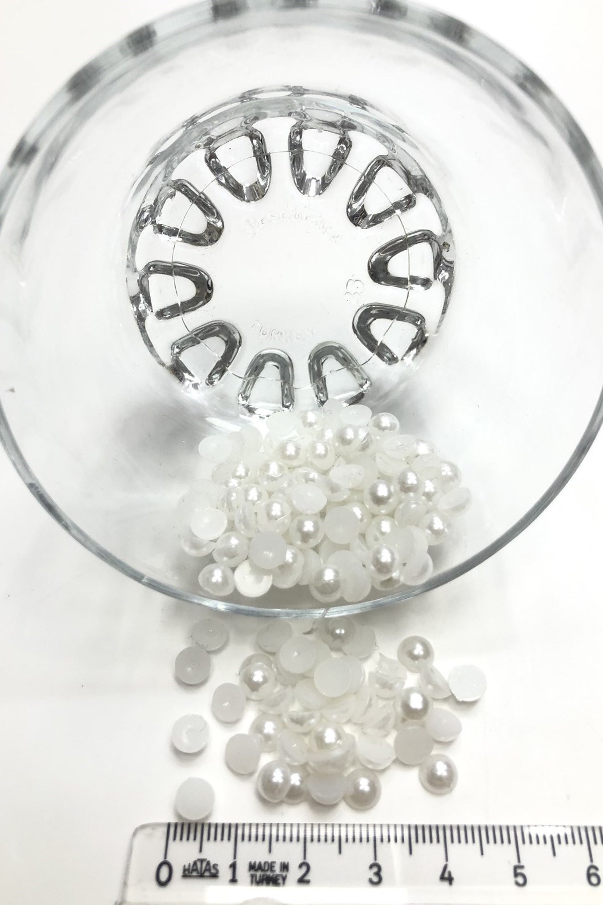 Yarım İnci Boncuk Kırık Beyaz Plastik
