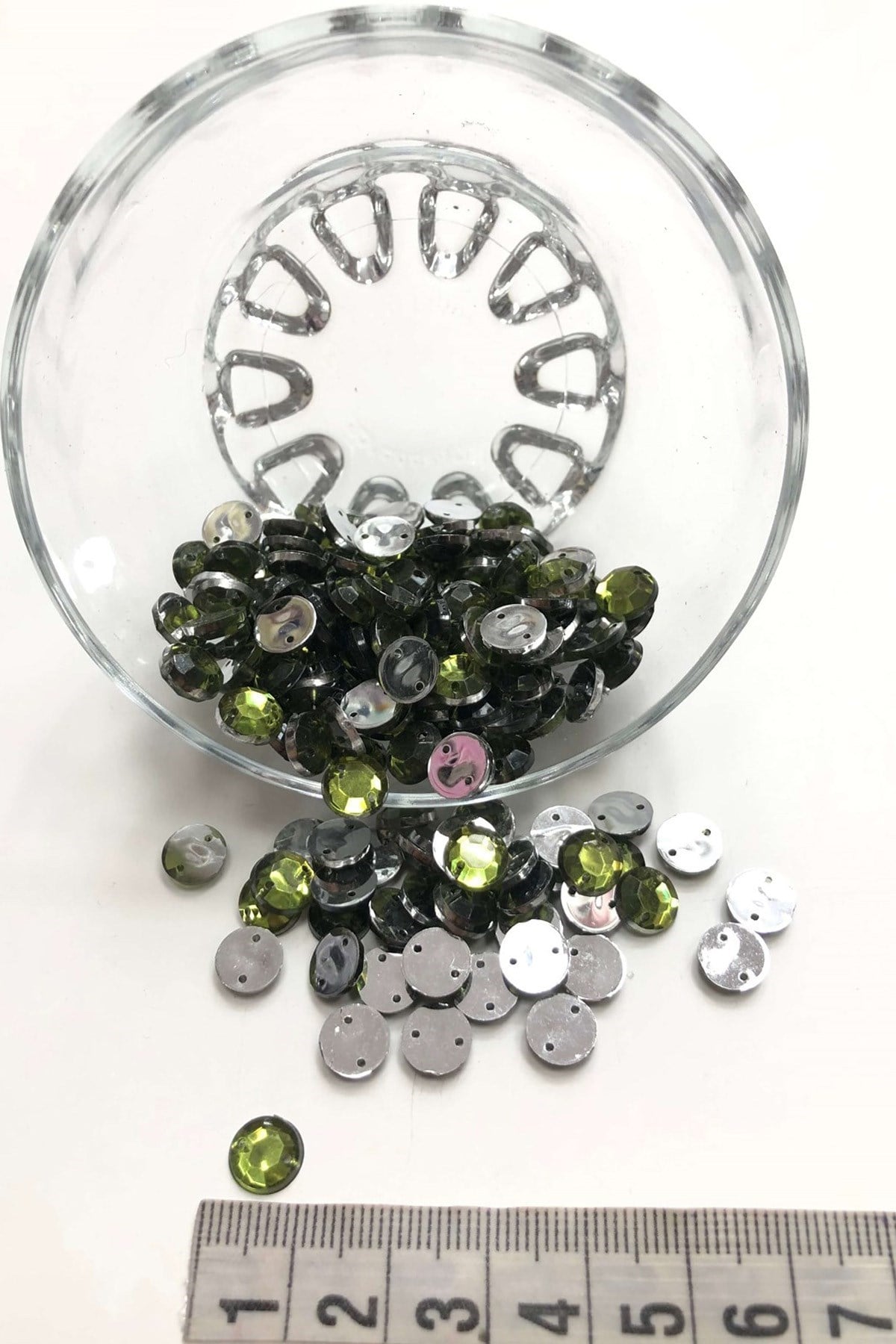 Yeşil Yuvarlak Dikme Taş Plastik 20 gr