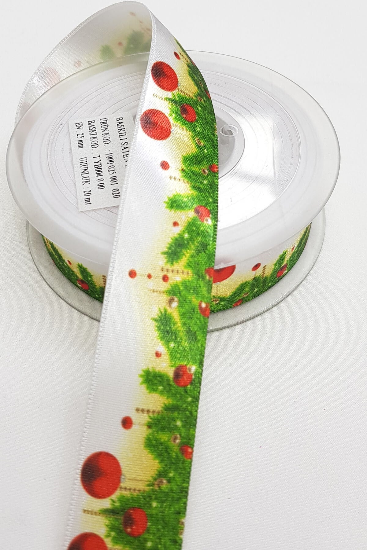 Yılbaşı Tema Baskılı Saten Kurdele 2,5Cm