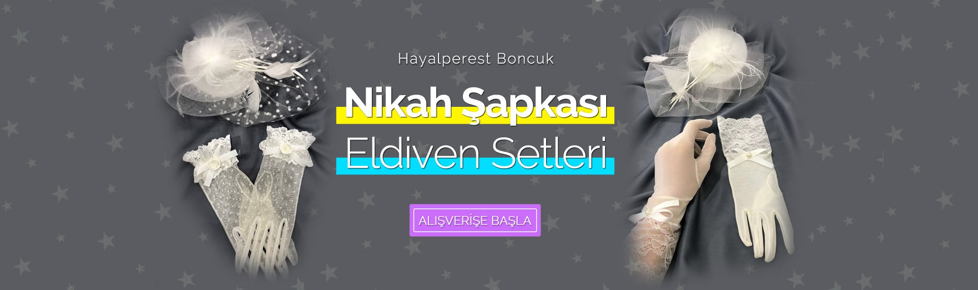 Nikah Şapkası Eldiven Set