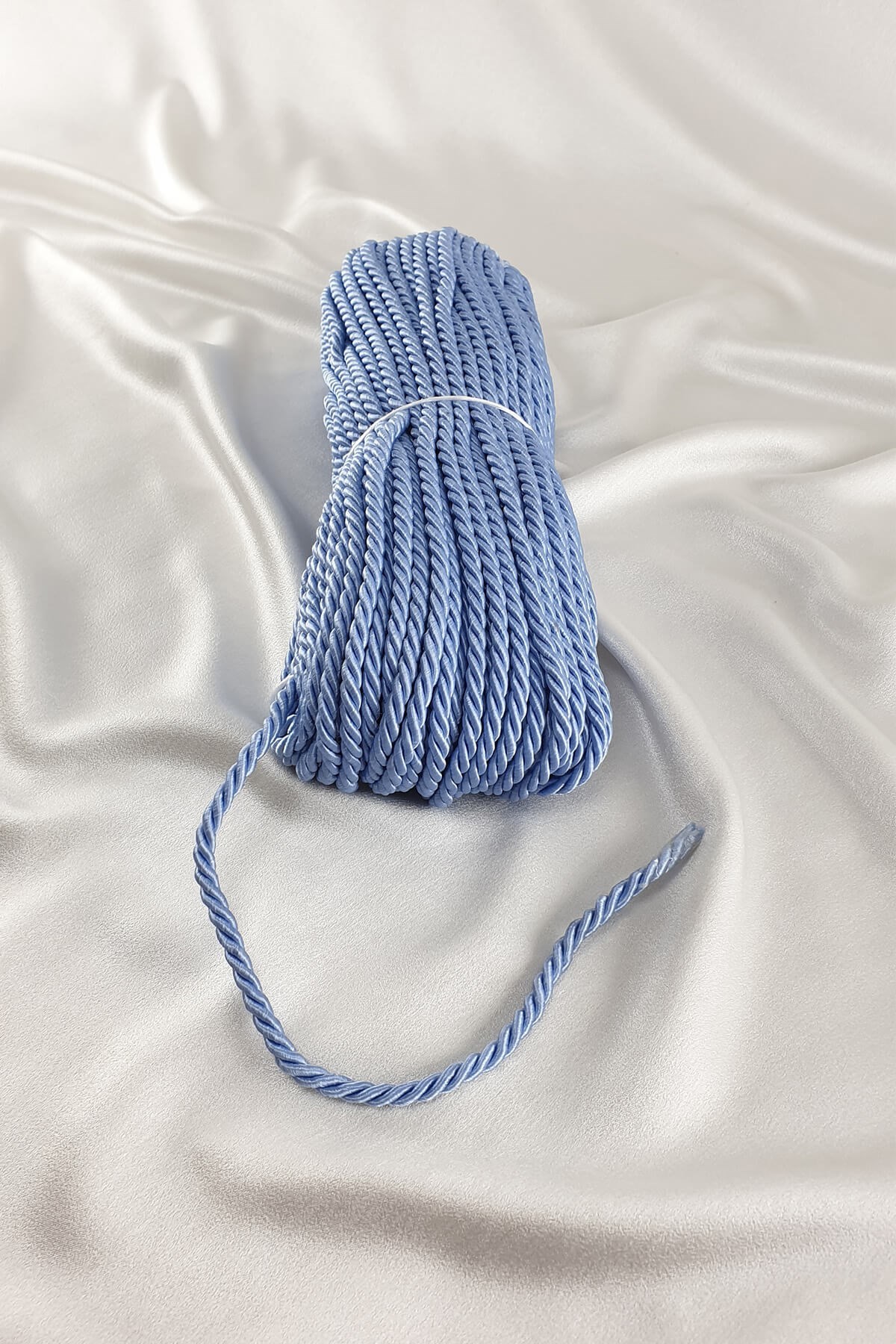 Açık Bebe Mavi Kordon İp 8 Mm