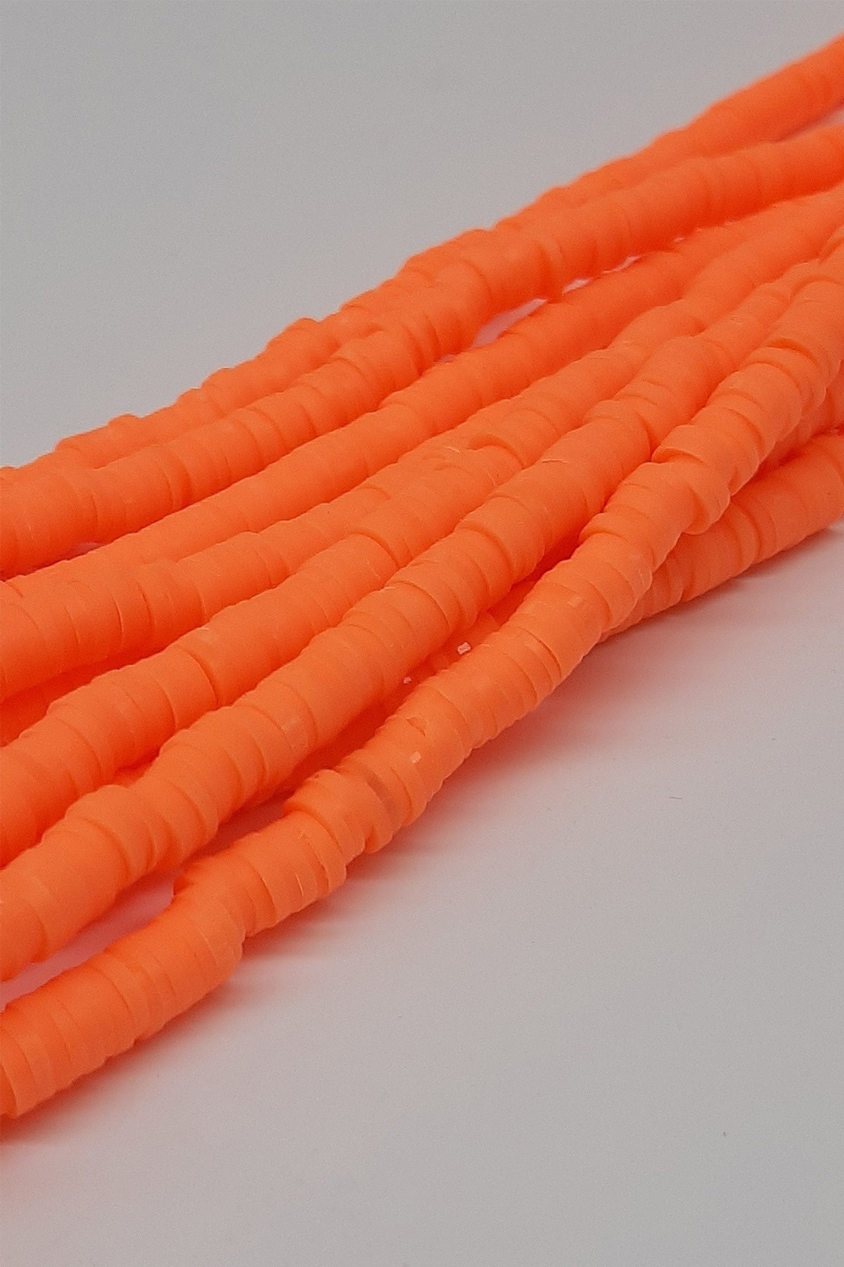 Açık Neon Turuncu Fimo Hamur Boncuk 6Mm
