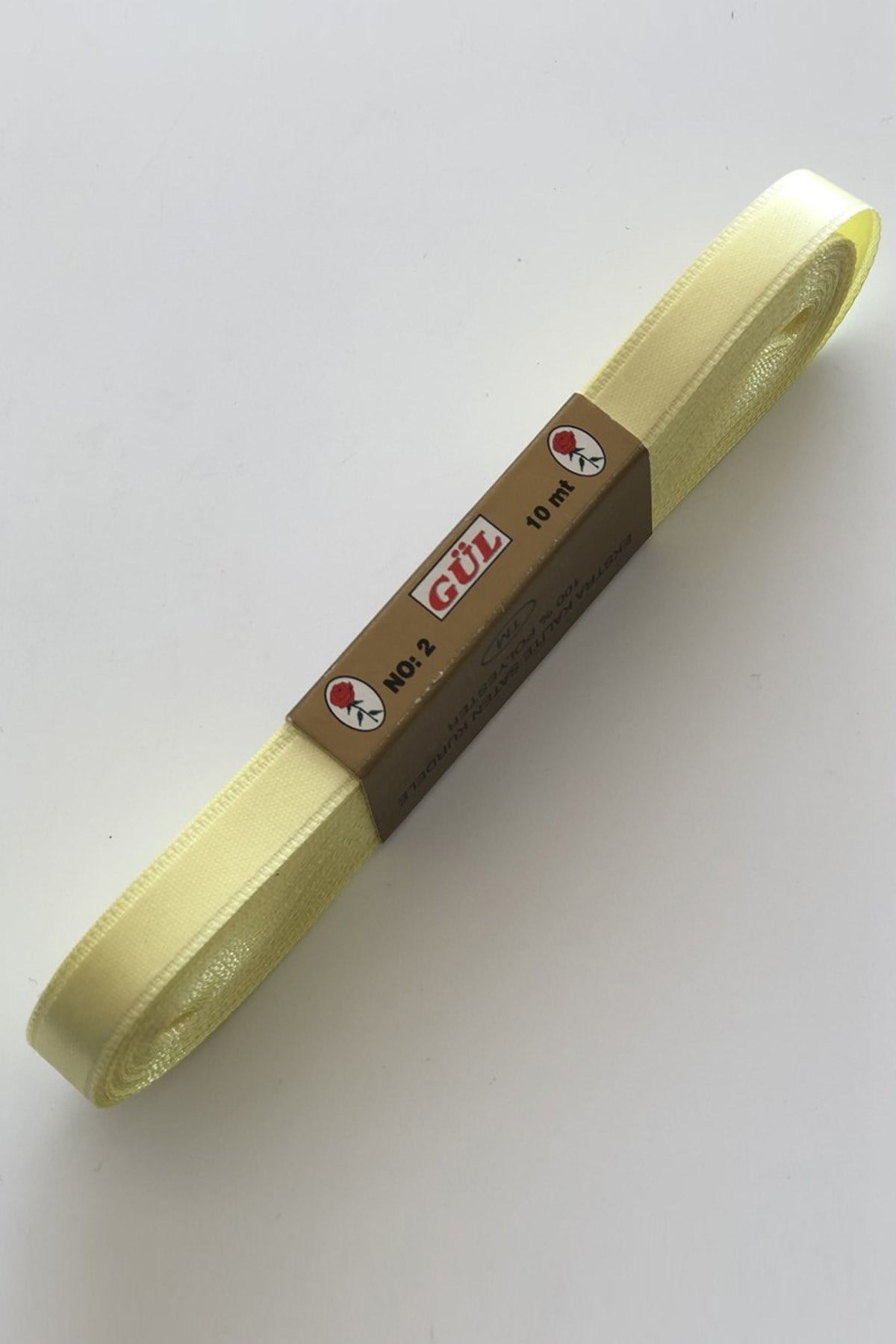 Açık Sarı Saten Kurdele 1 cm