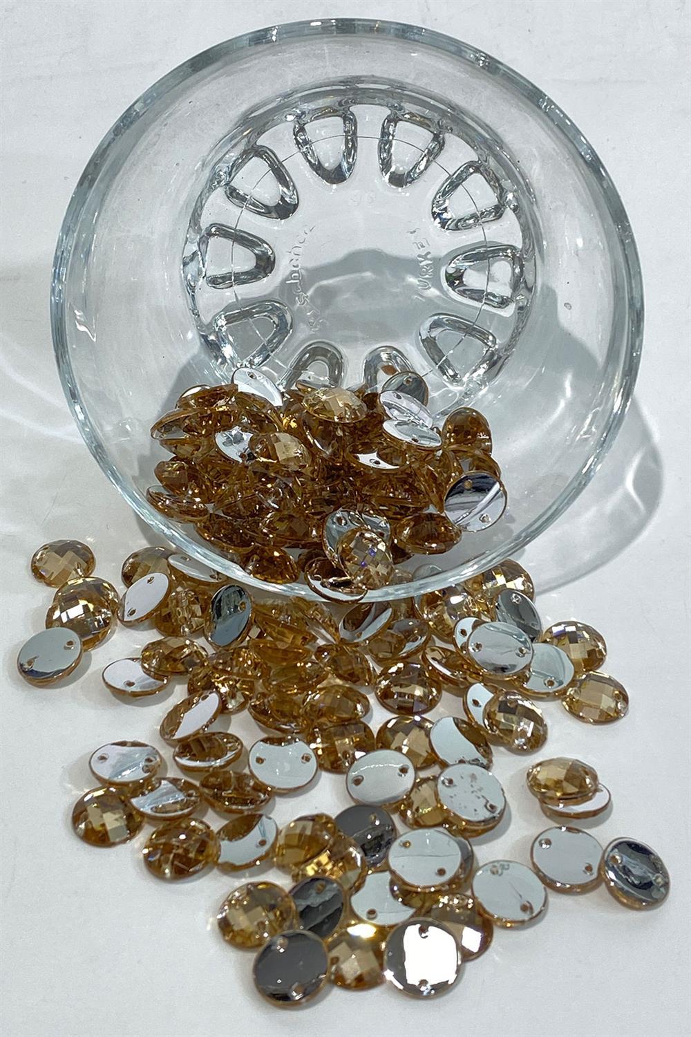 Bal Rengi Yuvarlak Dikme Plastik Taş Boncuk 10 Gr