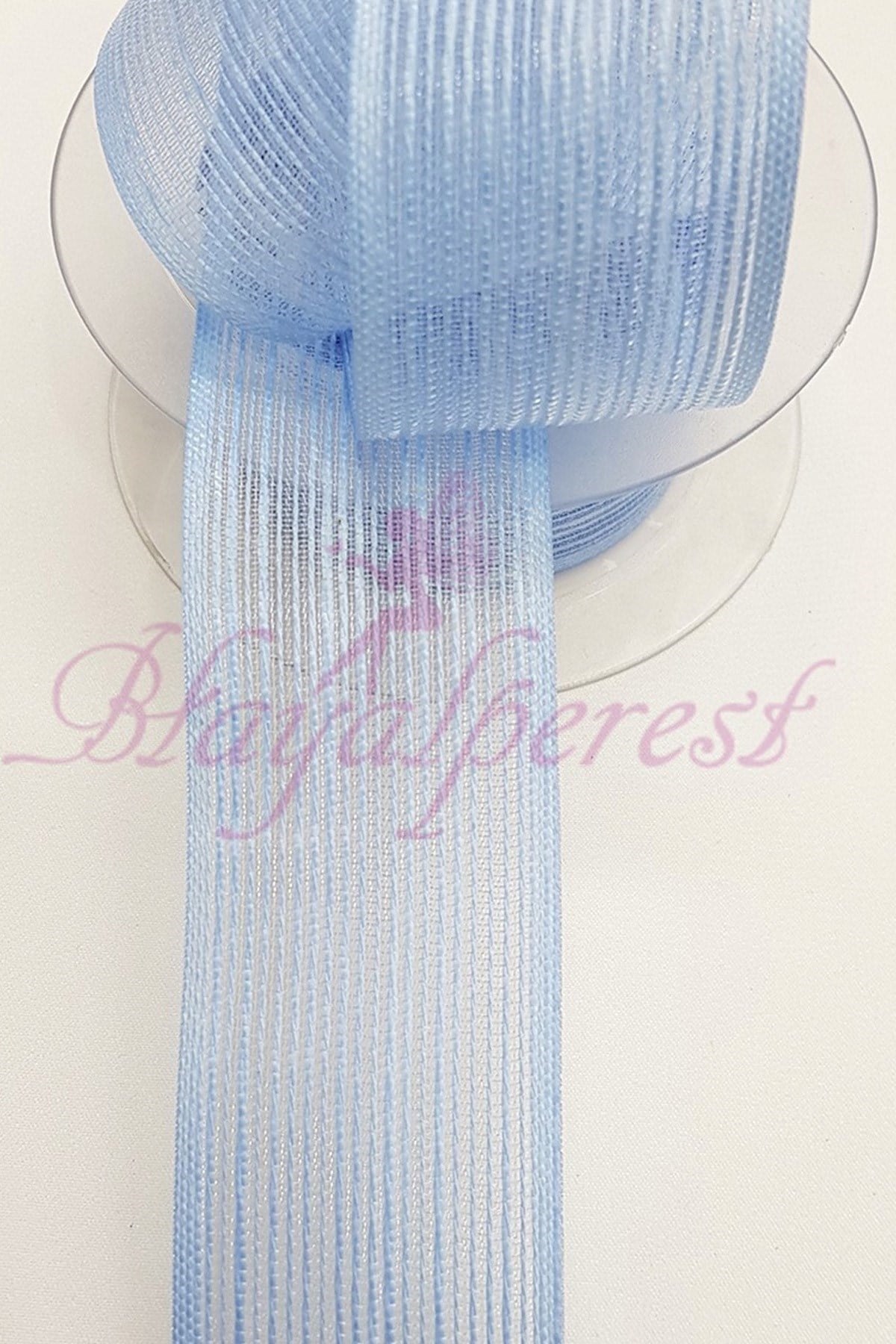 Bebe Mavi Keten Efektli Kurdele 4 Cm