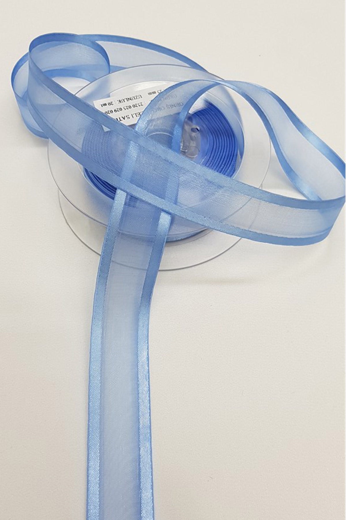 Bebe Mavi Organze Saten Kurdele 2,5Cm