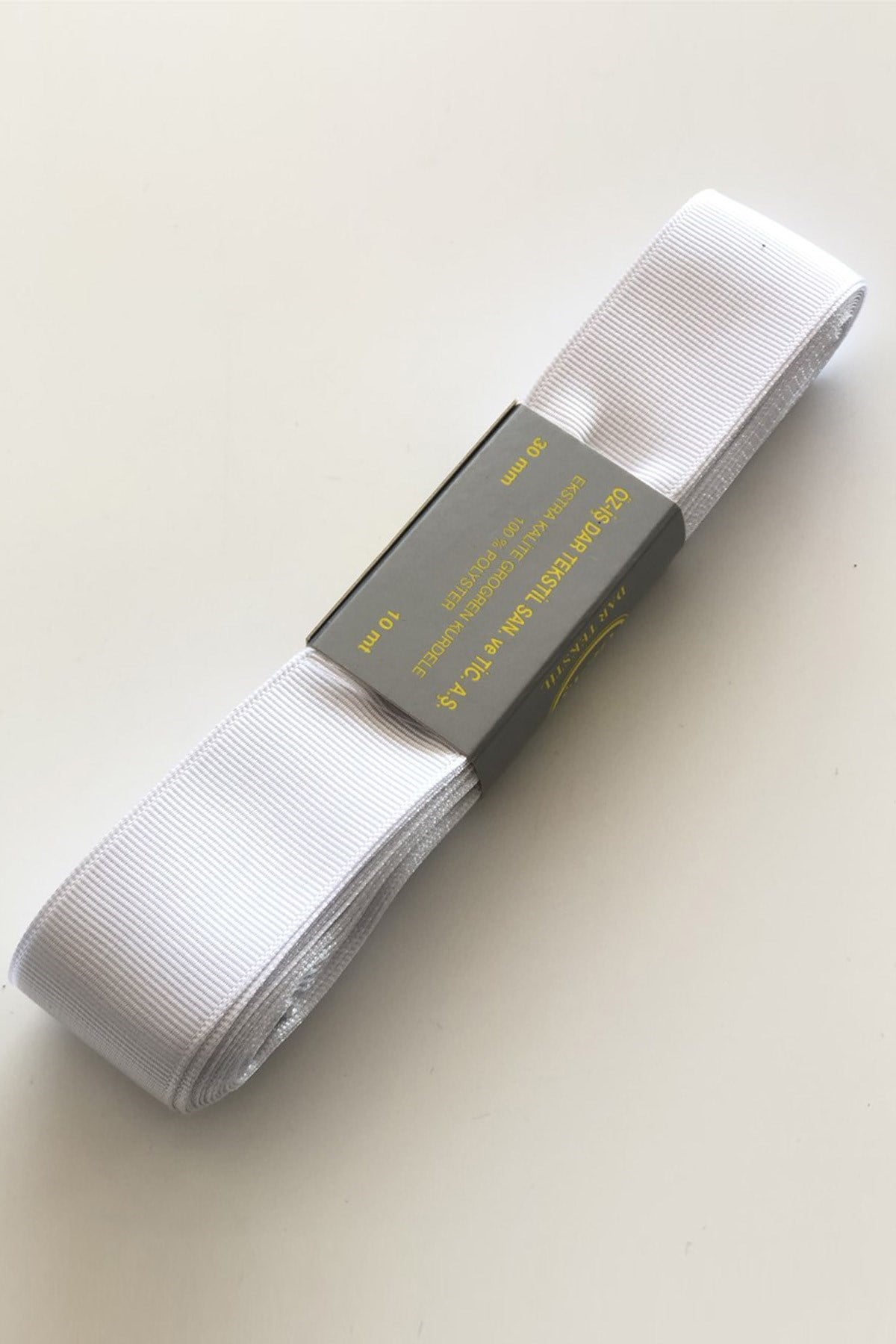 Beyaz Grogren Kurdele 3 cm 10 mt