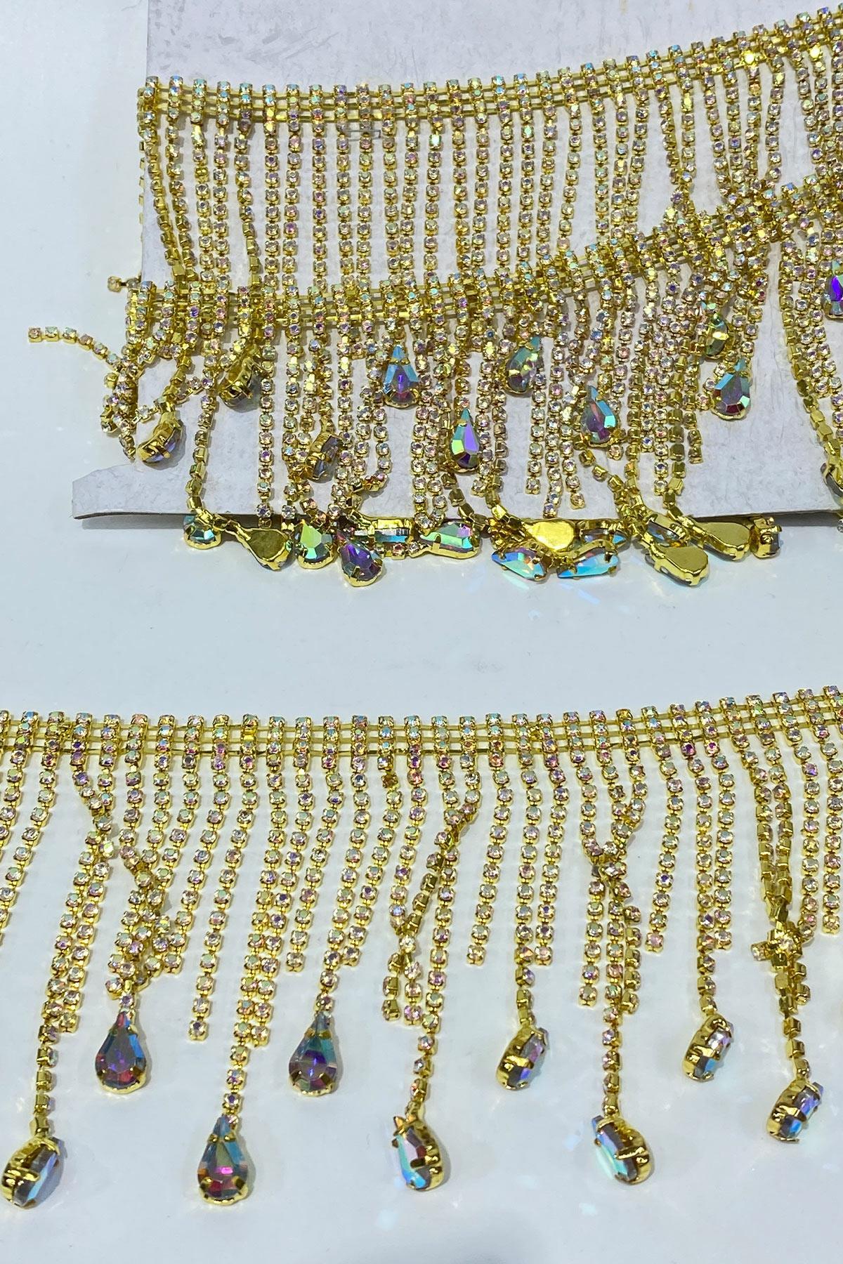 Beyoğlu Damla Taşlı Saçak Püsküllü Şerit Aksesuar