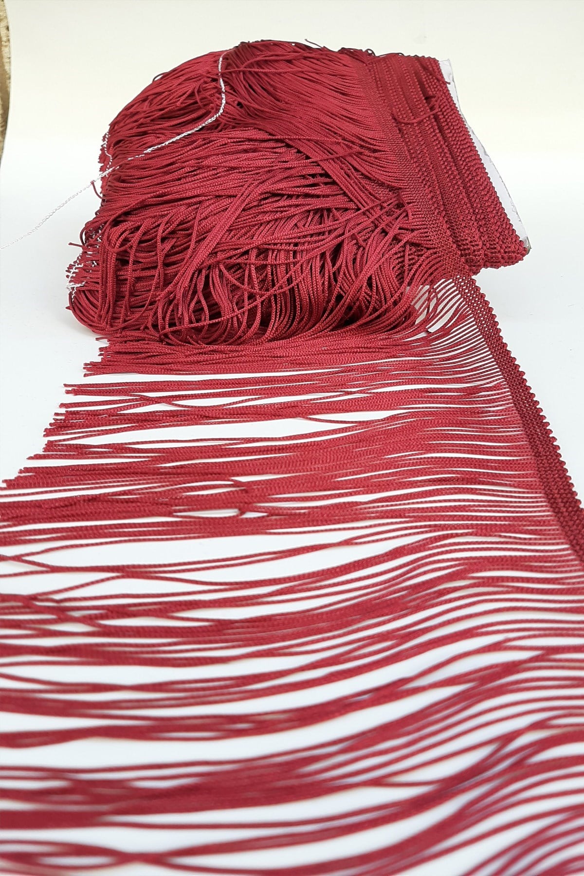Bordo 15 Cm Saçak Şerit Püskül