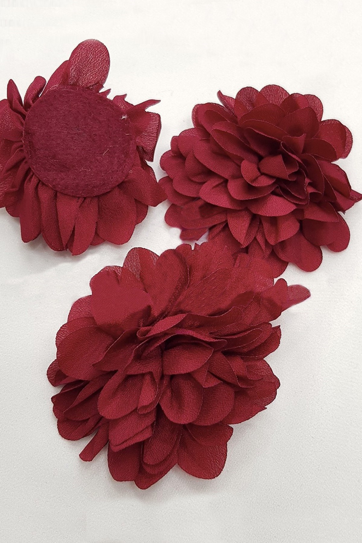 Bordo Renk Şifon Çiçek 9 cm