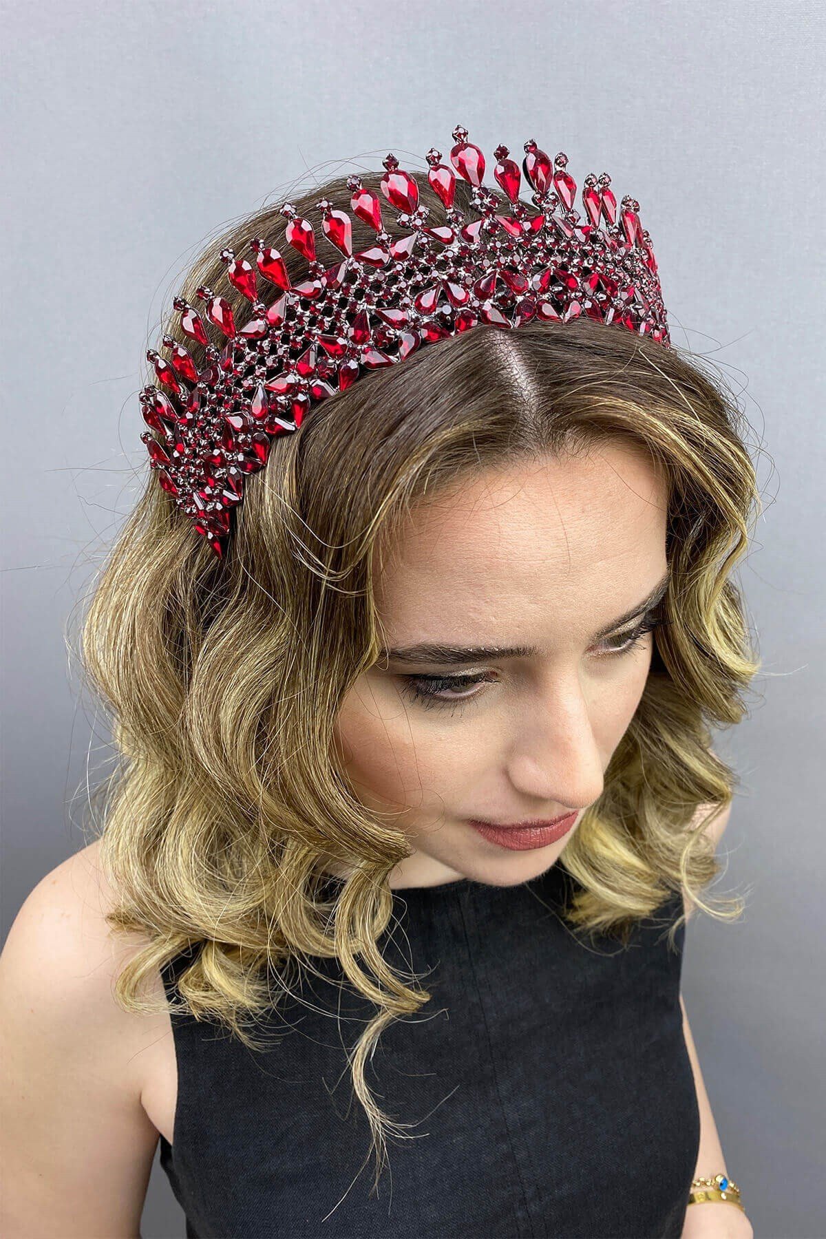Bordo Sultan Model Gelin Kına Tacı