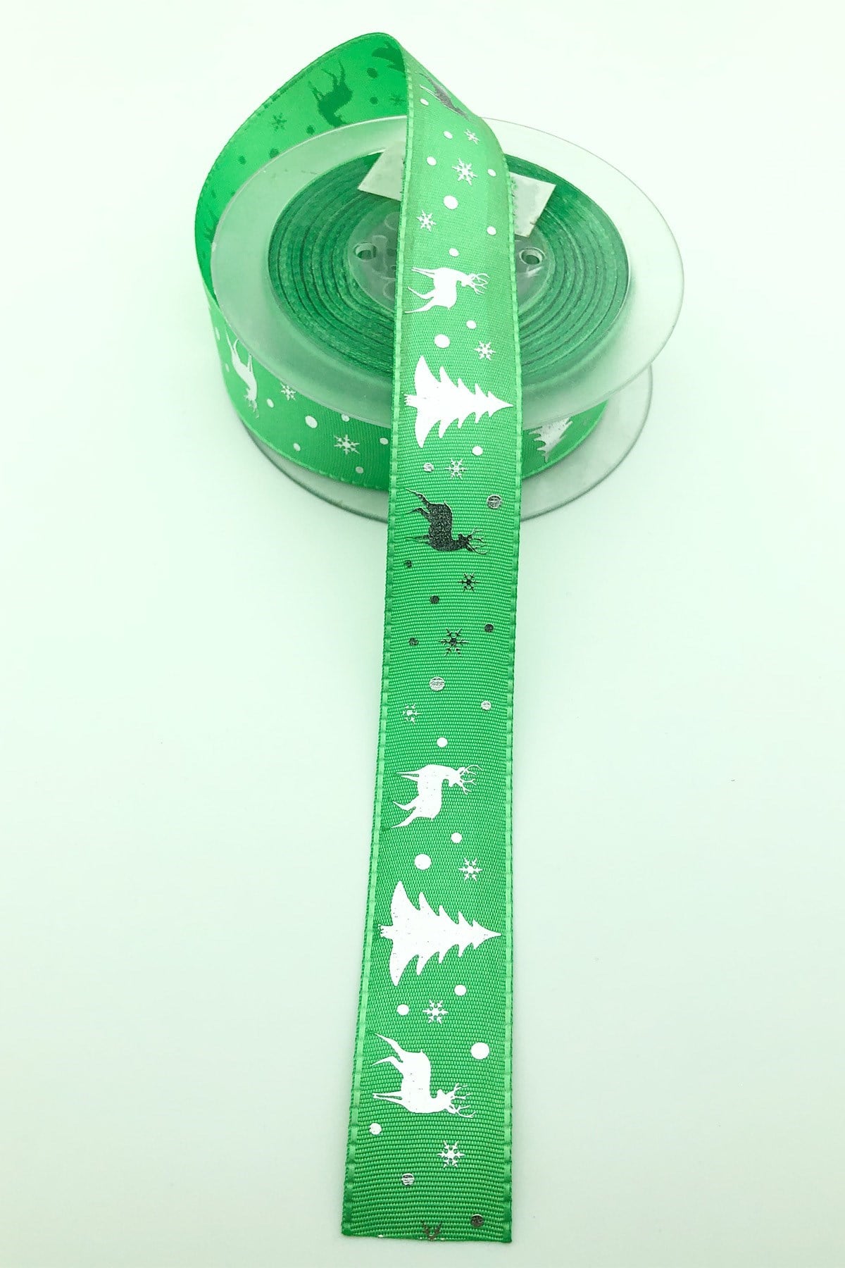 Çam Ağacı Baskılı  Yılbaşı Kurdelesi 10 Mt